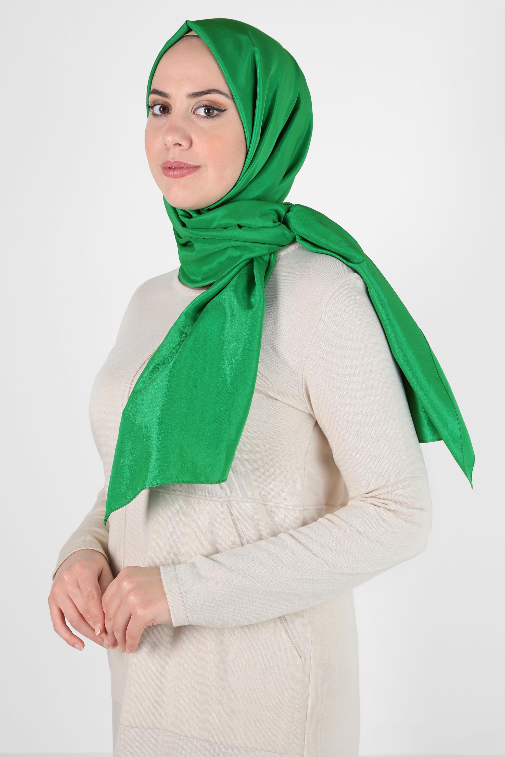 Tesettür giyim YEŞİL ALVİNA KRAŞ ŞAL 8304