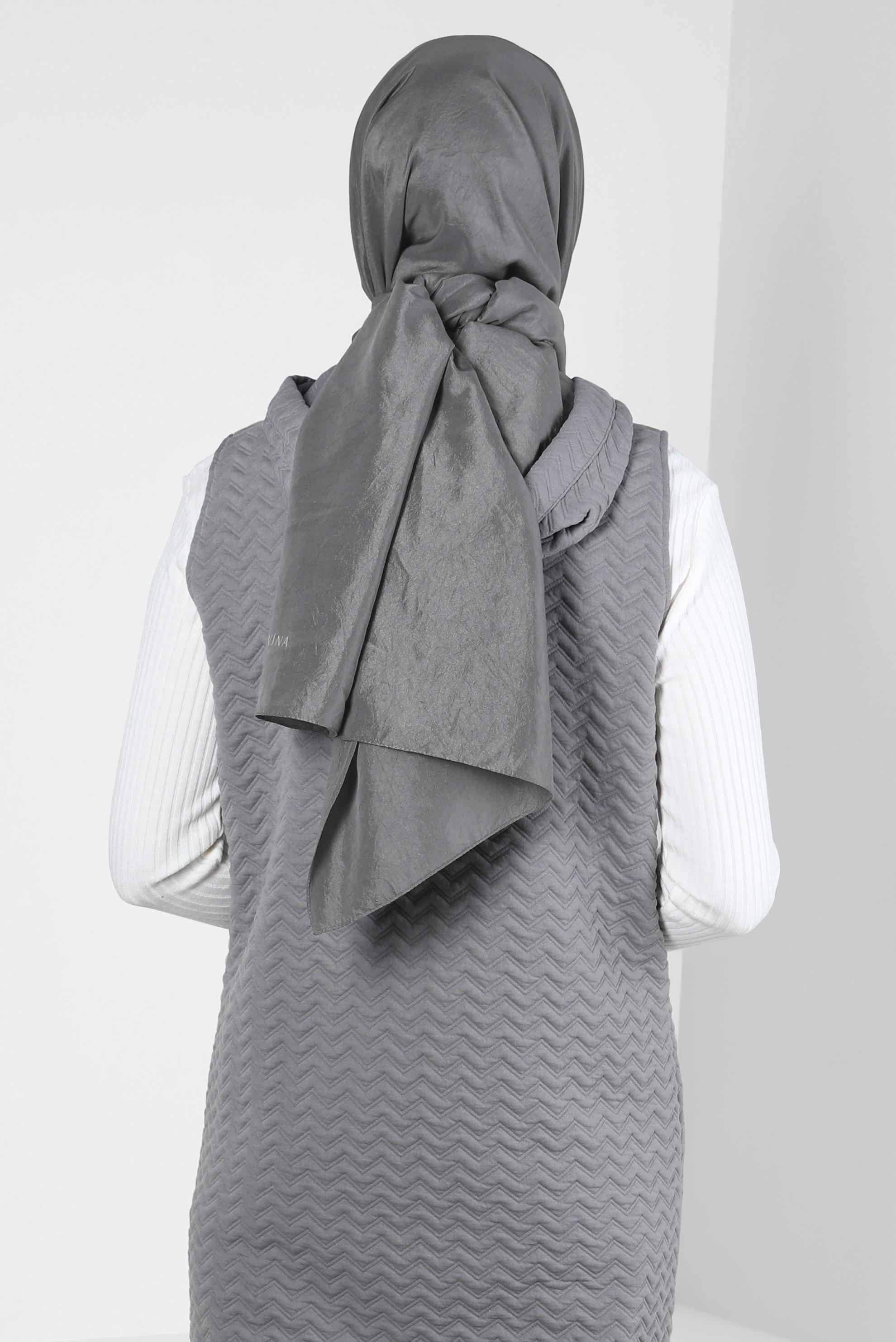 Tesettür giyim GRİ ALVİNA KRAŞ ŞAL 8304