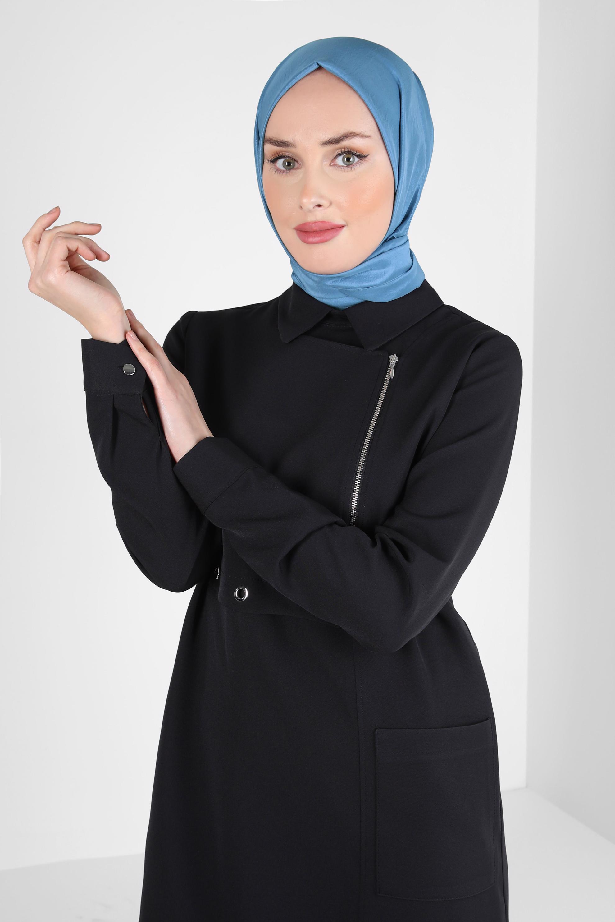 Tesettür giyim LACİVERT ALVİNA KRAŞ ŞAL 8304