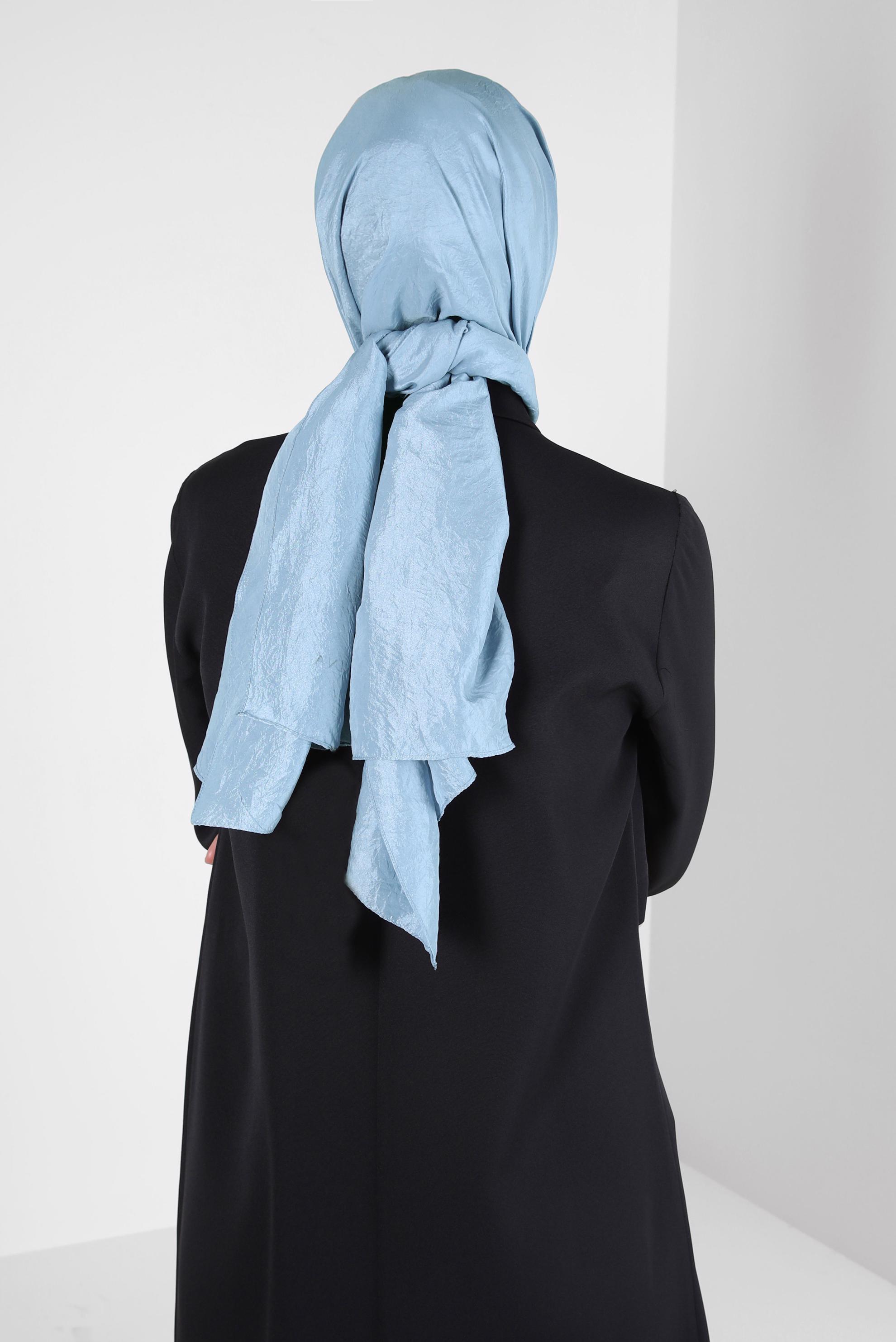 Tesettür giyim MAVİ ALVİNA KRAŞ ŞAL 8304