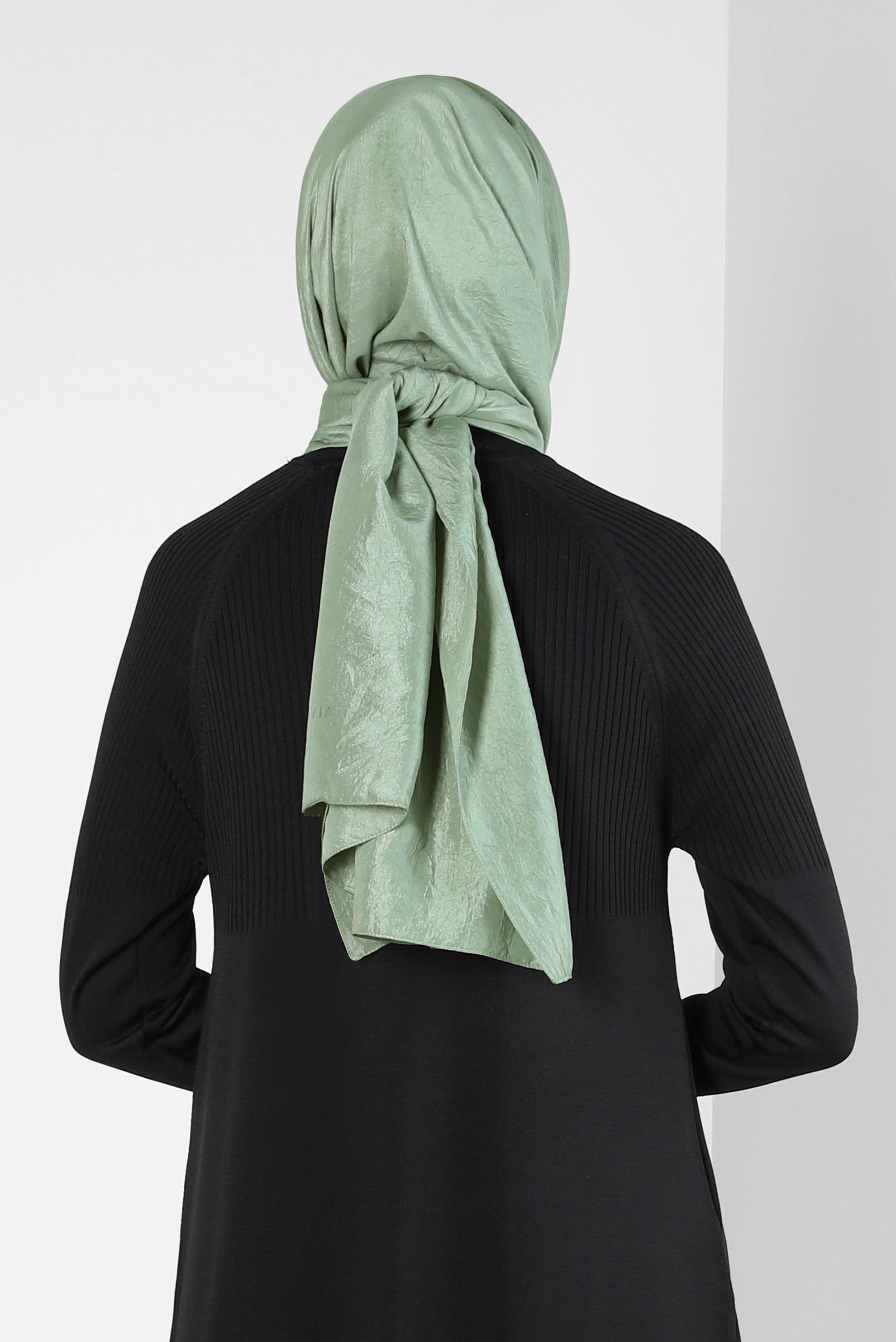 Tesettür giyim YEŞİL ALVİNA KRAŞ ŞAL 8304