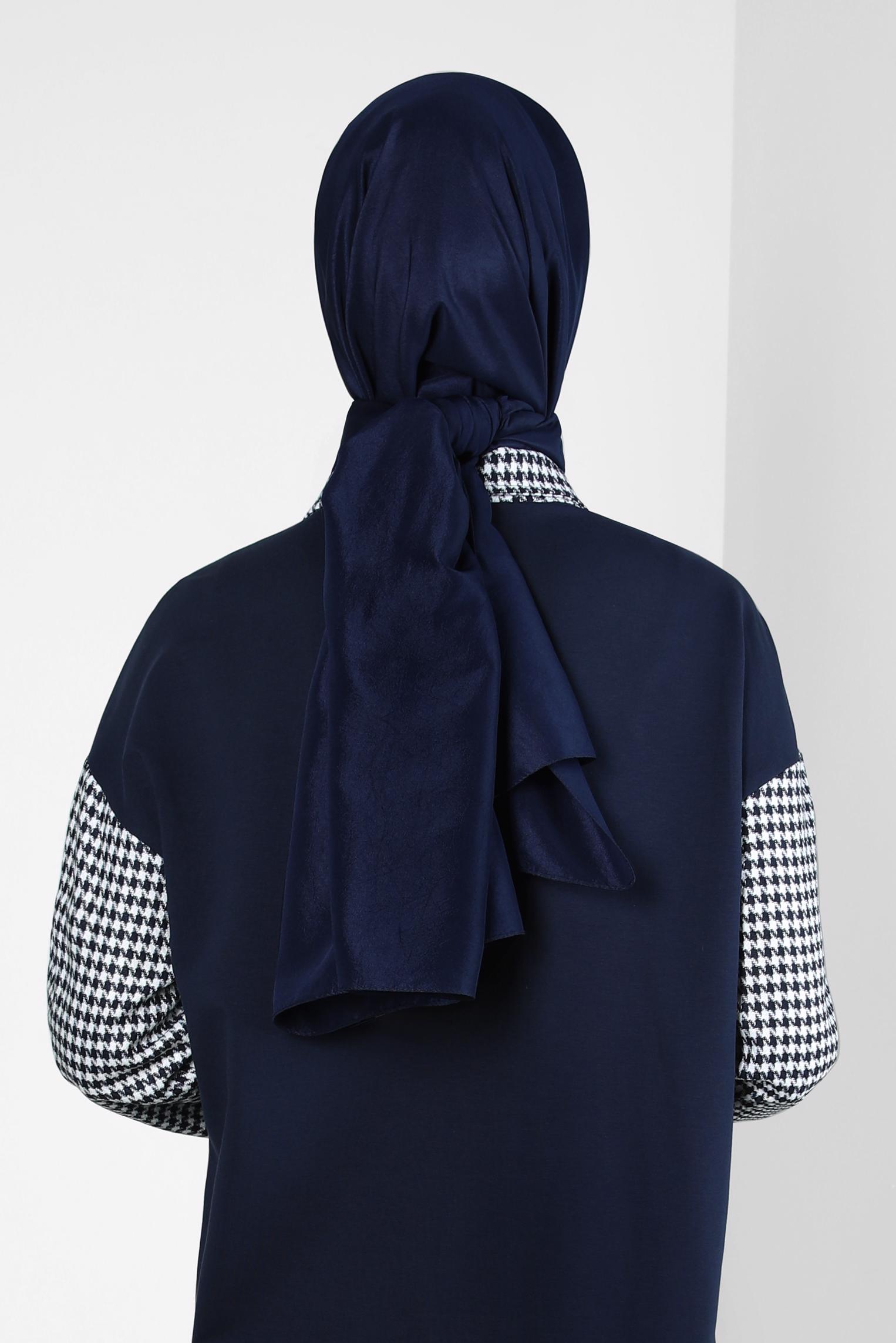 Tesettür giyim LACİVERT ALVİNA KRAŞ ŞAL 8304