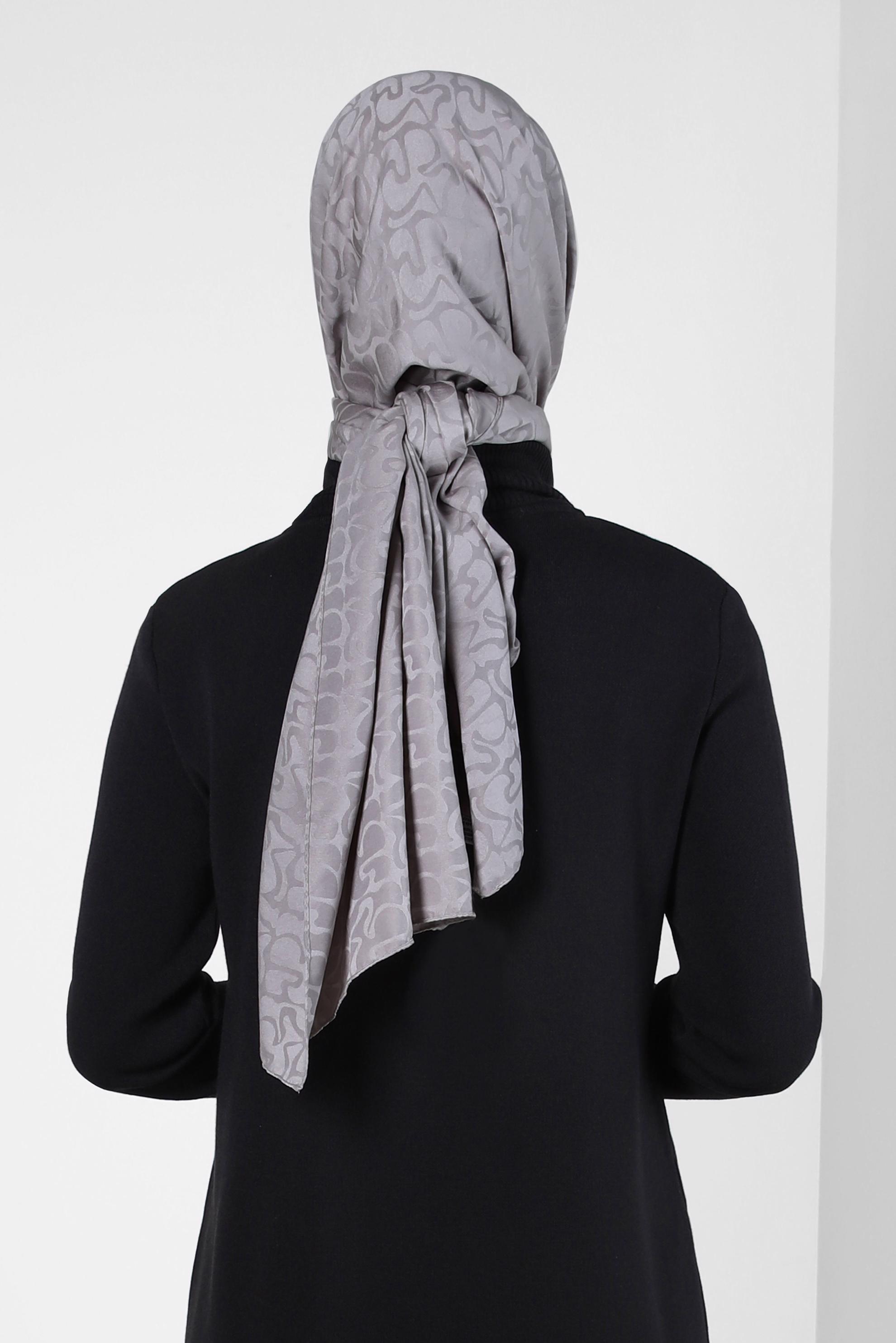 Tesettür giyim GRİ ALVİNA JAKAR ŞAL 8306