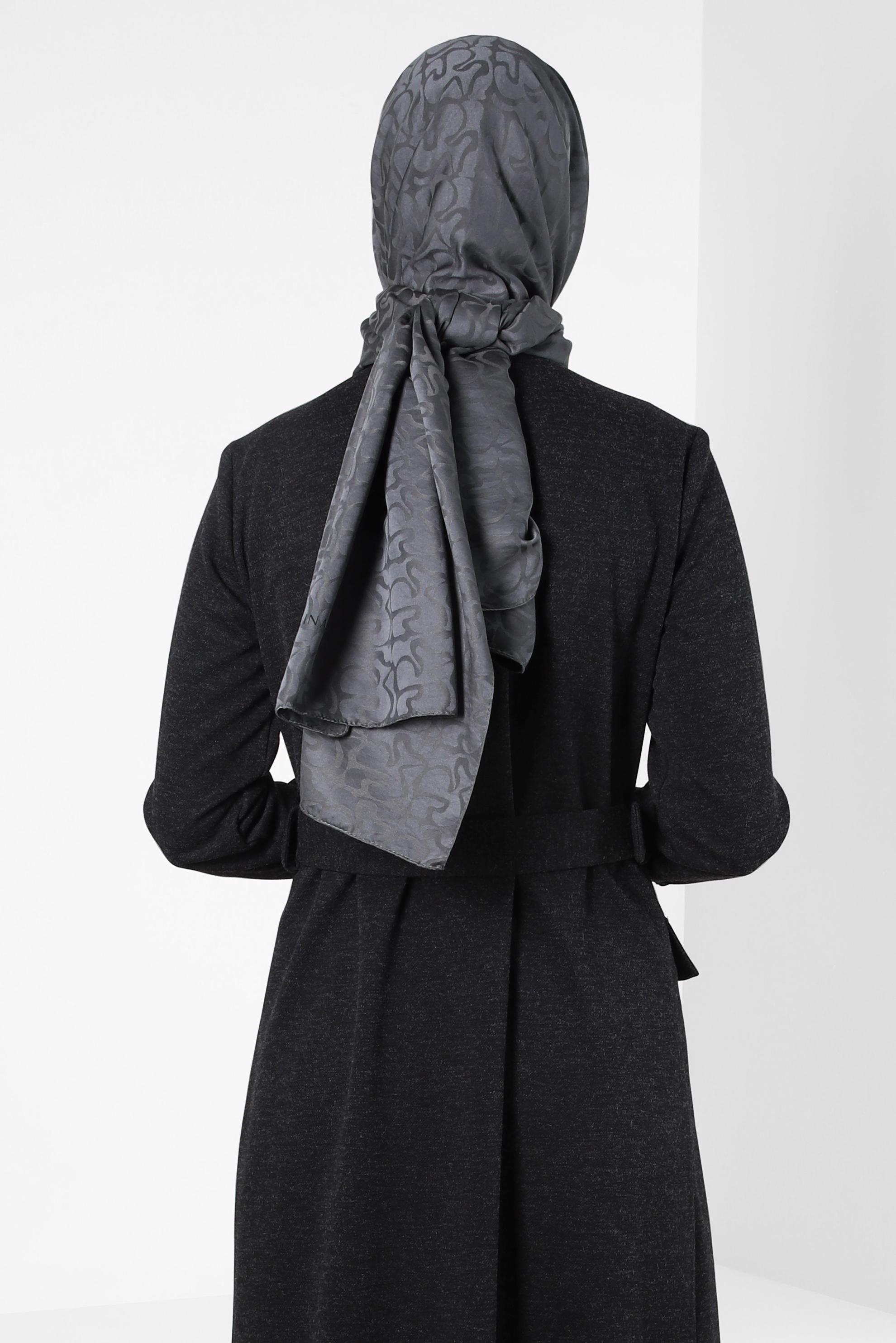 Tesettür giyim GRİ ALVİNA JAKAR ŞAL 8306