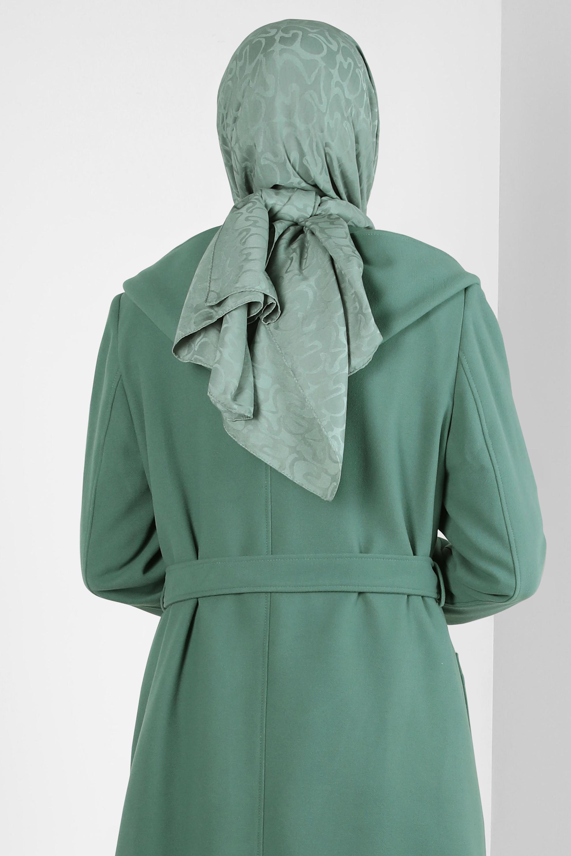 Tesettür giyim YEŞİL ALVİNA JAKAR ŞAL 8306