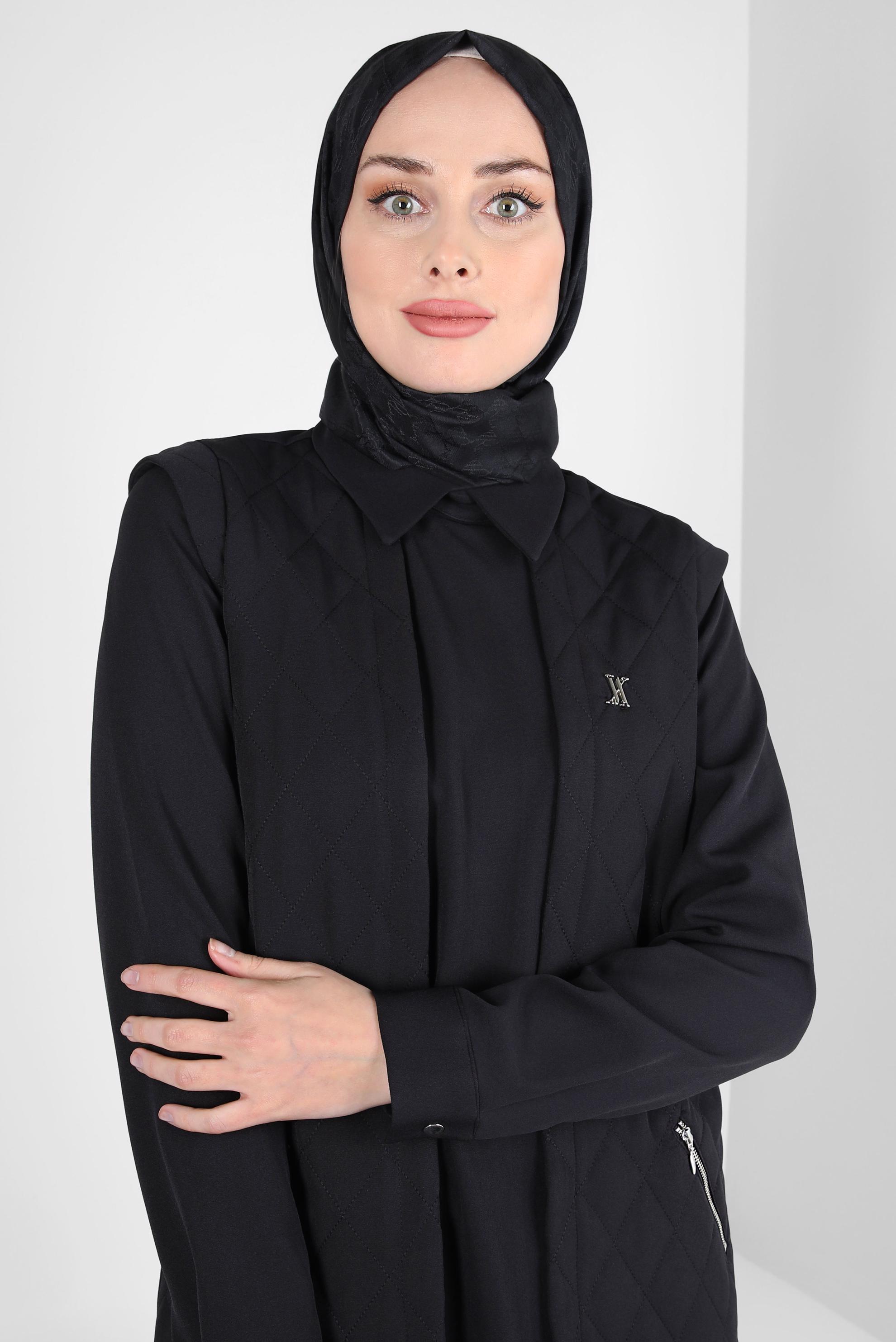 Tesettür giyim SİYAH ALVİNA JAKARLI ŞAL 8307