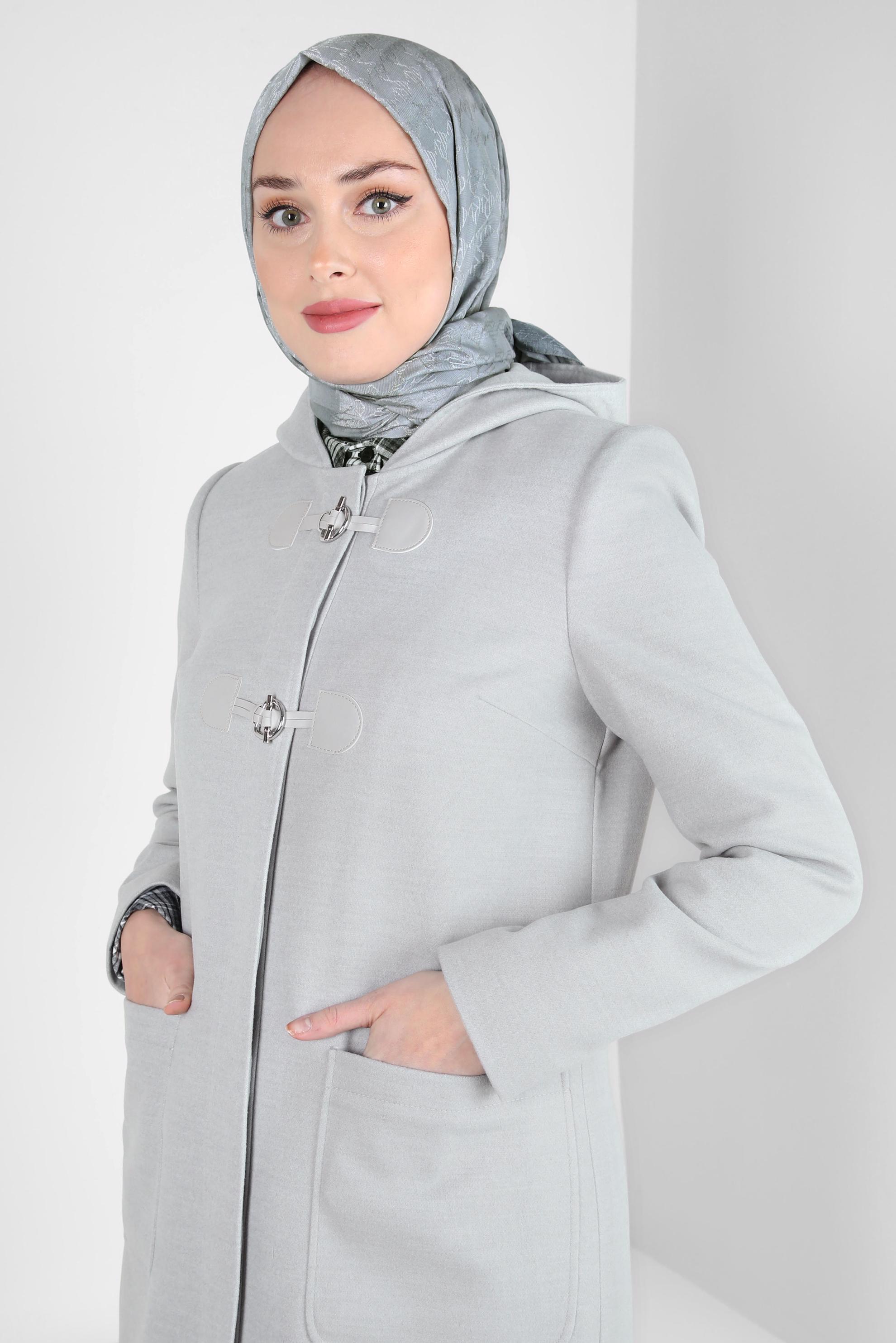 Tesettür giyim GRİ ALVİNA JAKARLI ŞAL 8307