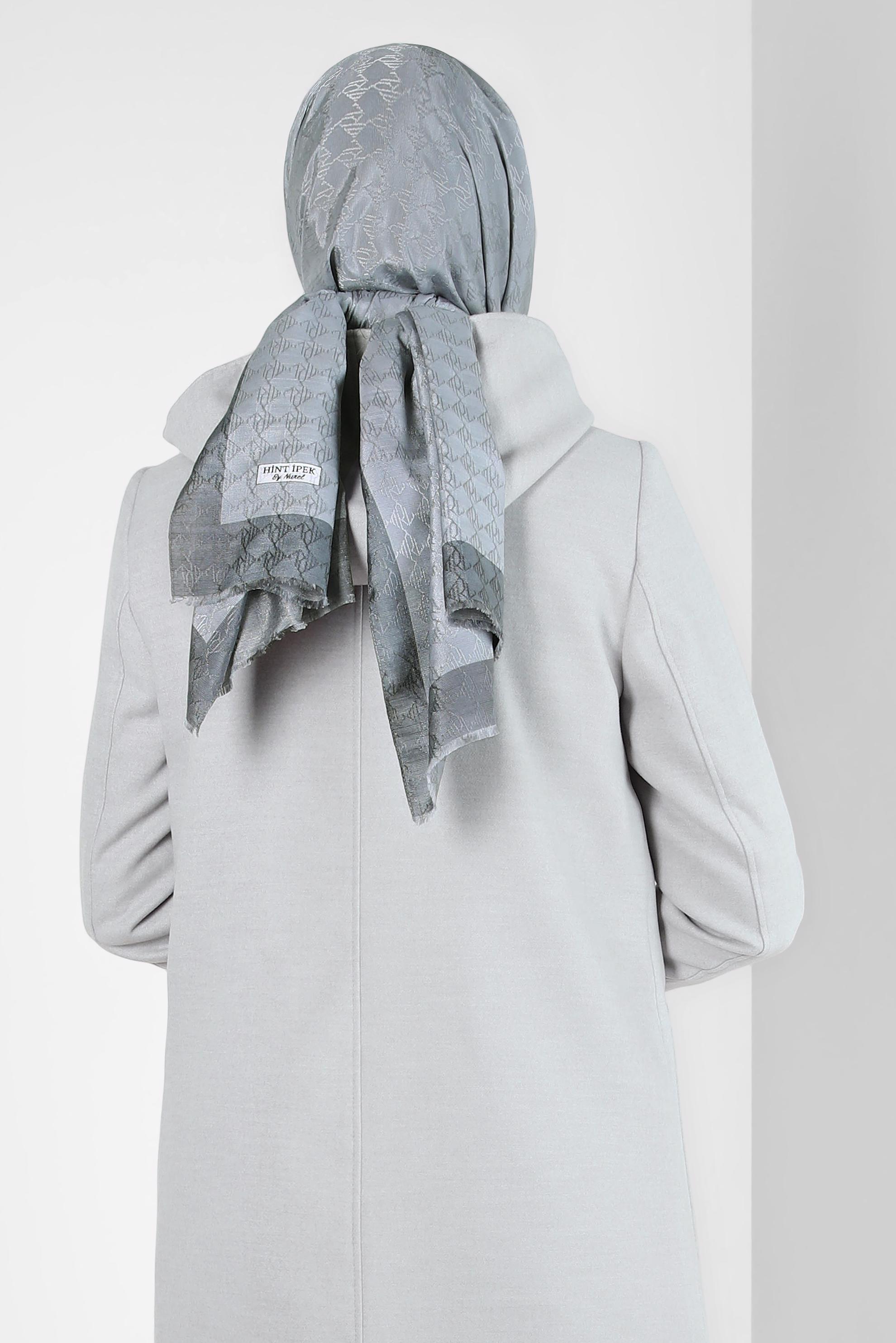Tesettür giyim GRİ ALVİNA JAKARLI ŞAL 8307