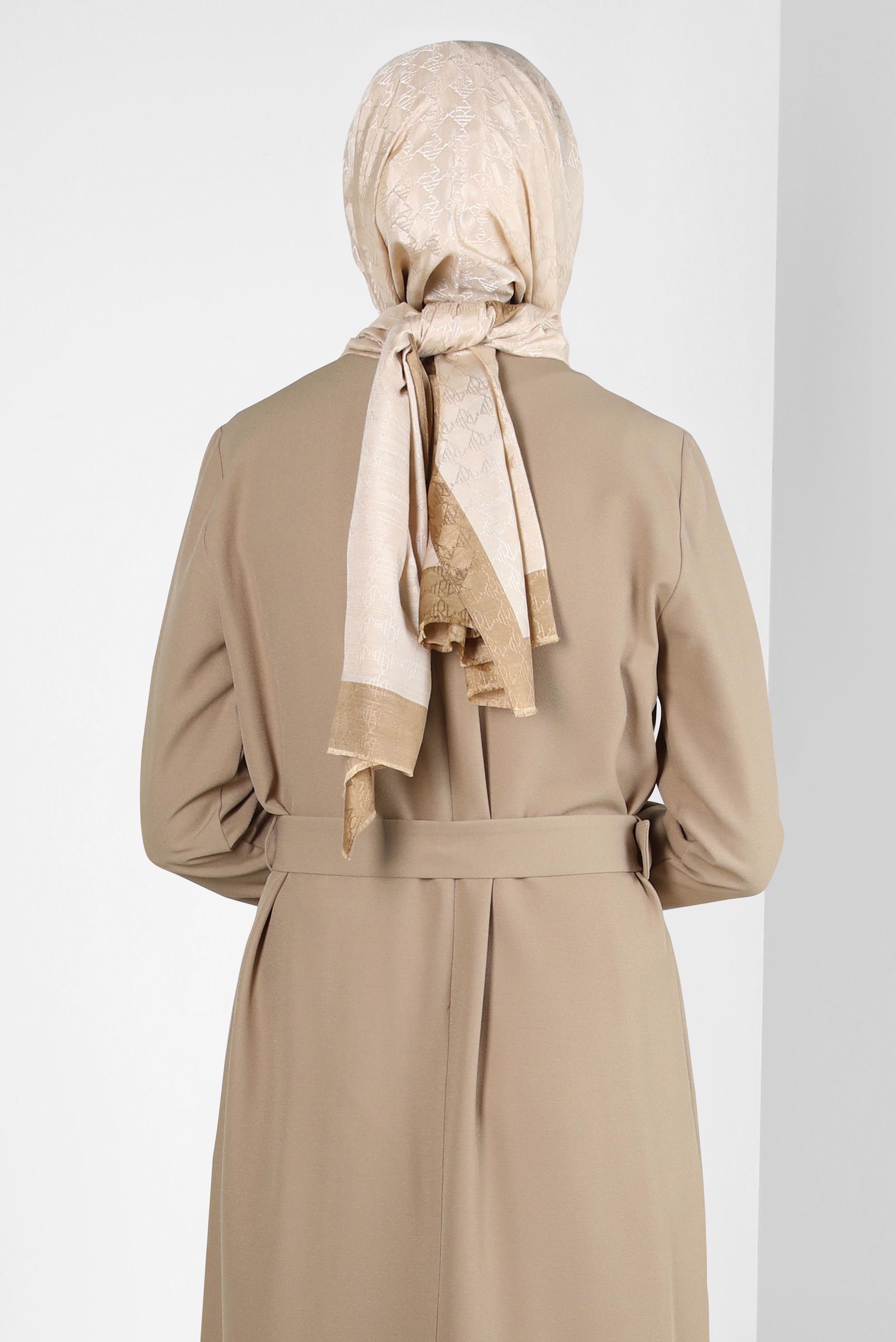 Tesettür giyim KAHVE ALVİNA JAKARLI ŞAL 8307