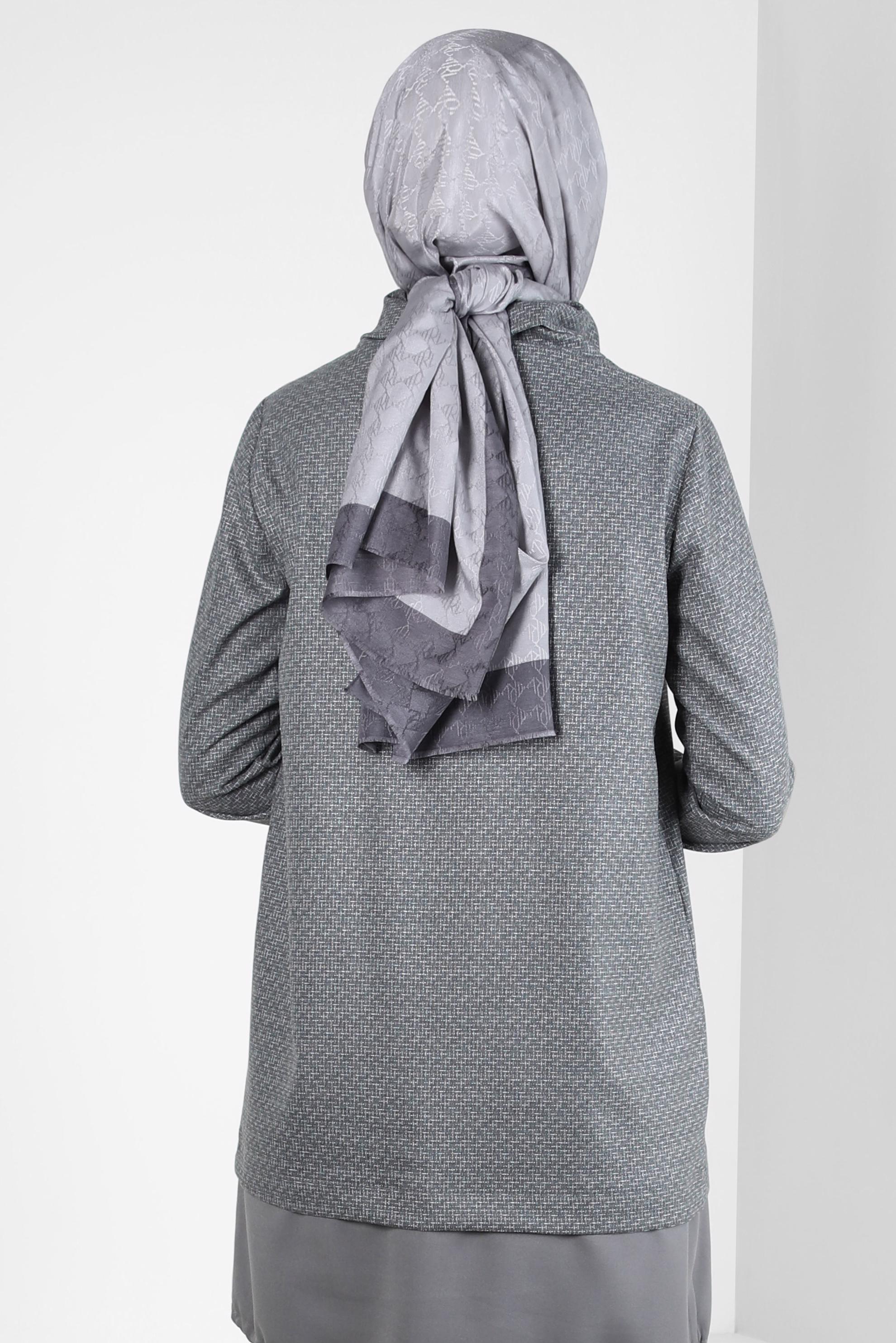 Tesettür giyim GÜMÜŞ ALVİNA JAKARLI ŞAL 8307