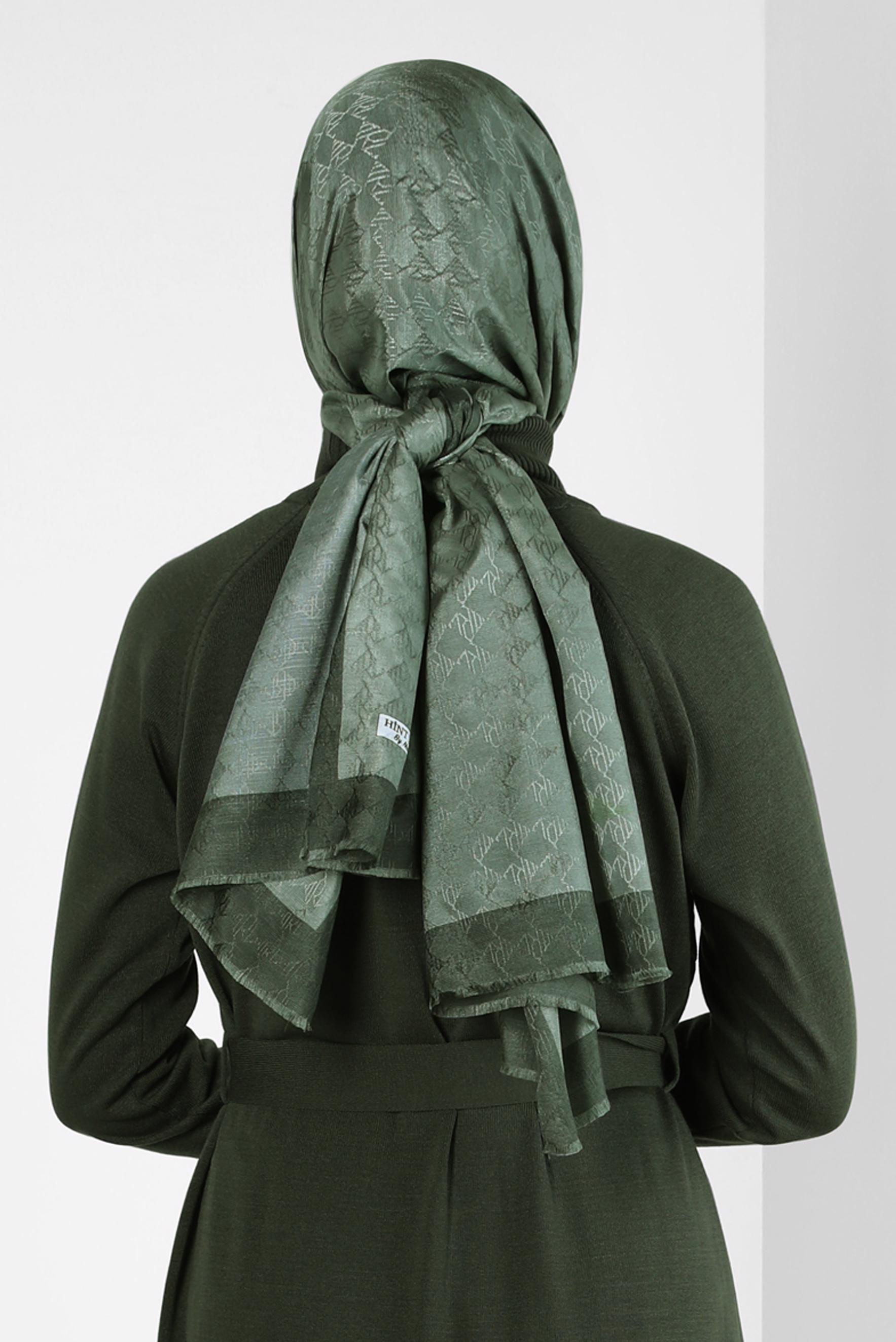 Tesettür giyim HAKİ ALVİNA JAKARLI ŞAL 8307