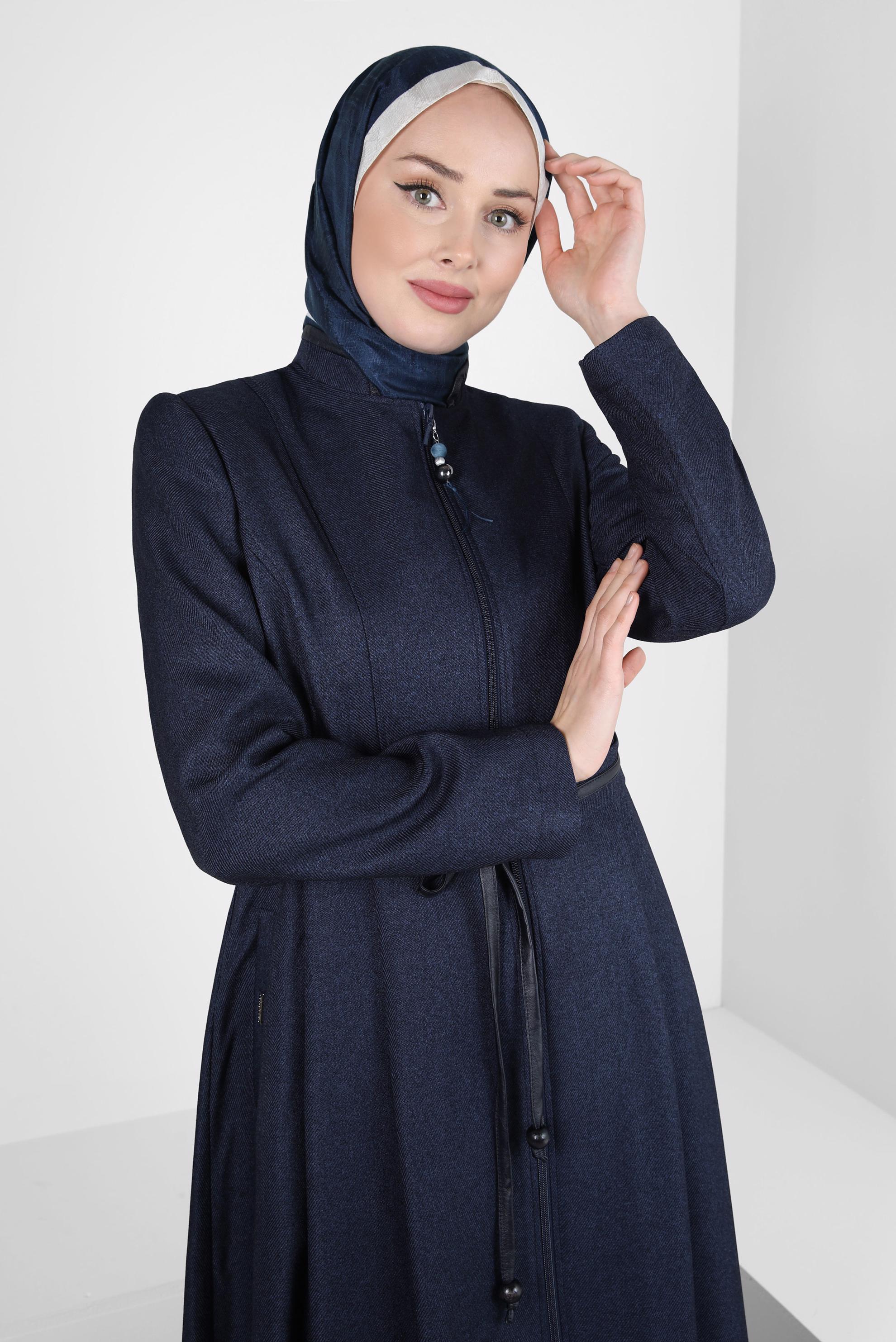 Tesettür giyim LACİVERT ALVİNA JAKARLI ŞAL 8307