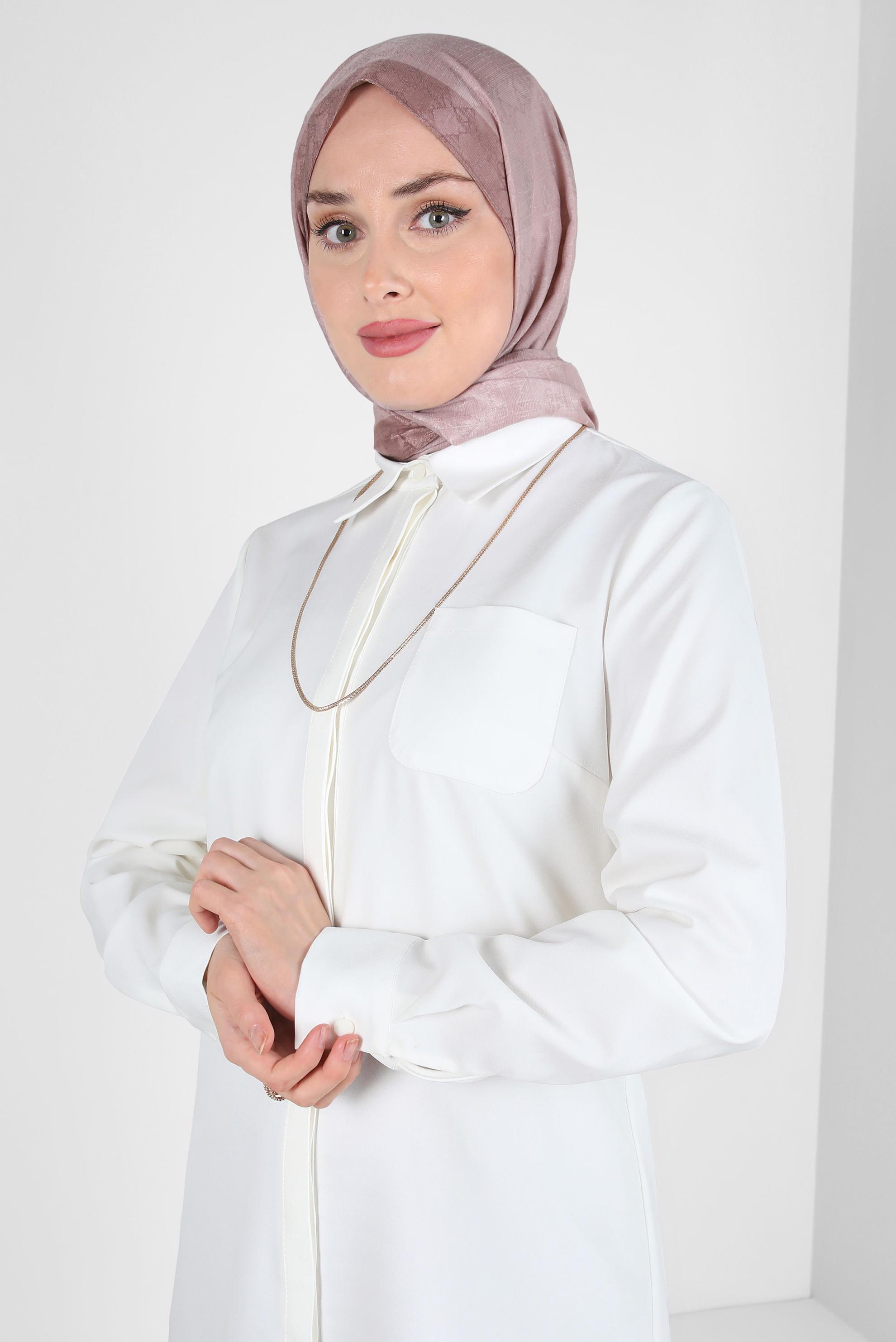 Tesettür giyim PUDRA ALVİNA JAKARLI ŞAL 8307