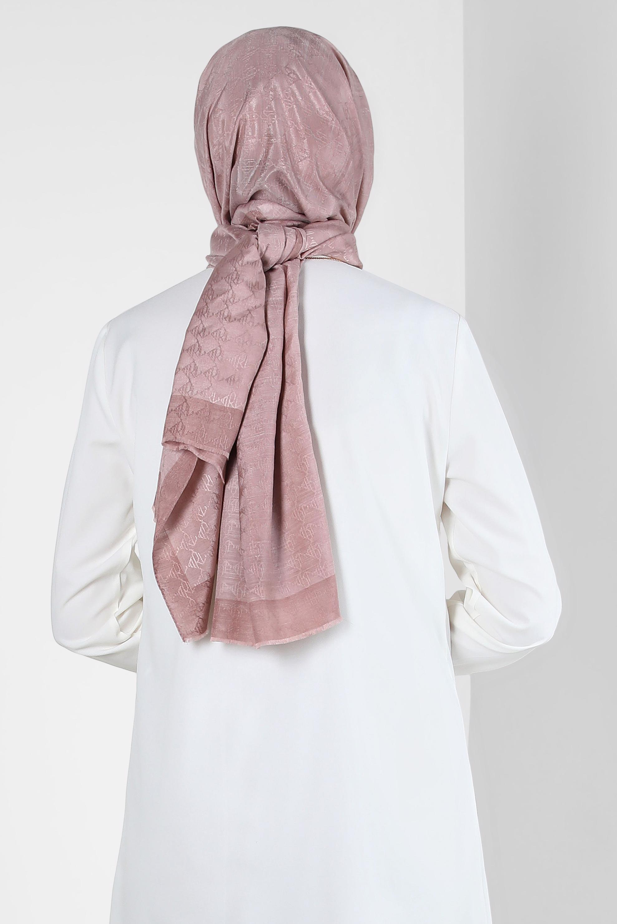 Tesettür giyim PUDRA ALVİNA JAKARLI ŞAL 8307