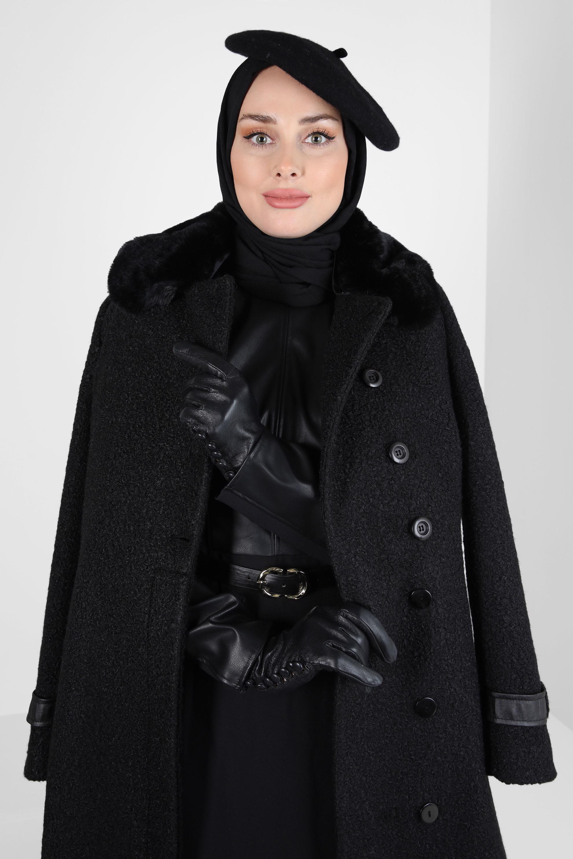 Tesettür giyim SİYAH ALVİNA ŞAL 8310