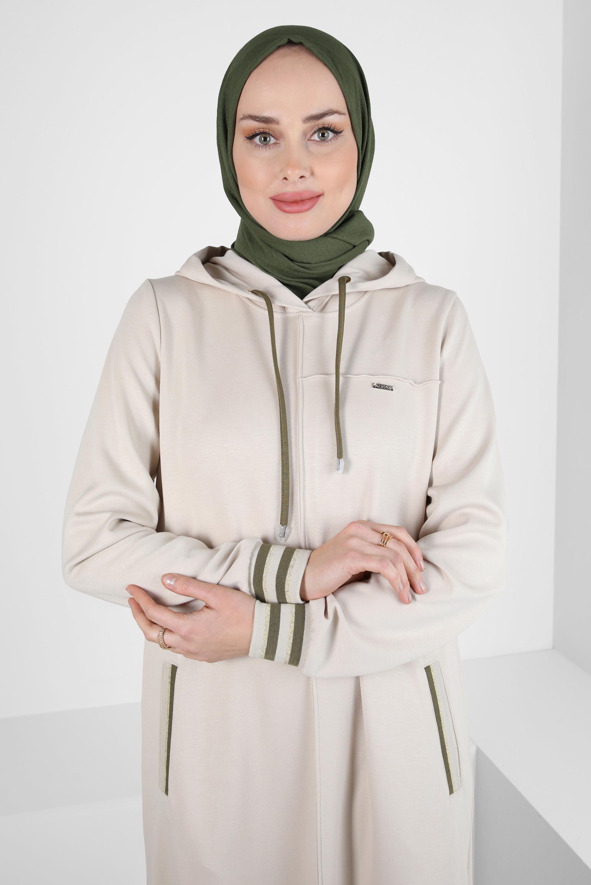 Tesettür giyim HAKİ ALVİNA ŞAL 8310