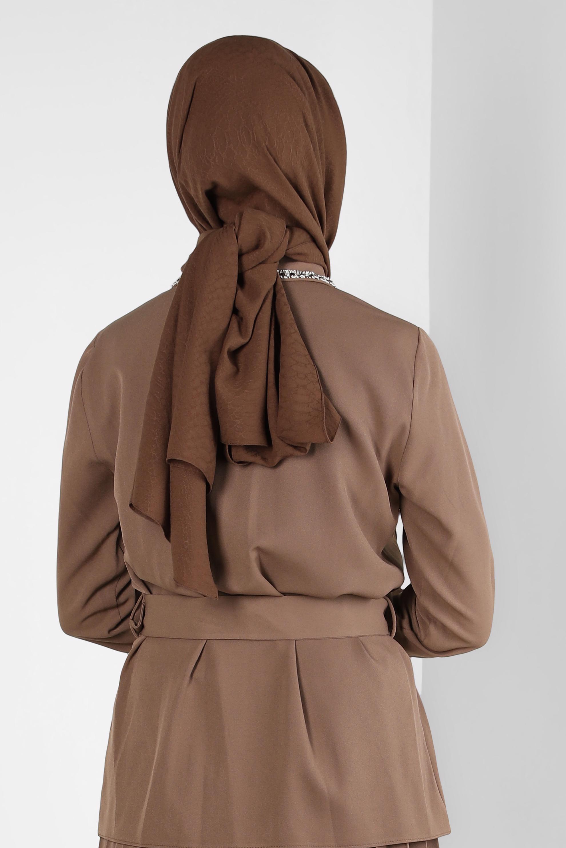 Tesettür giyim KAHVE ALVİNA ŞAL 8310