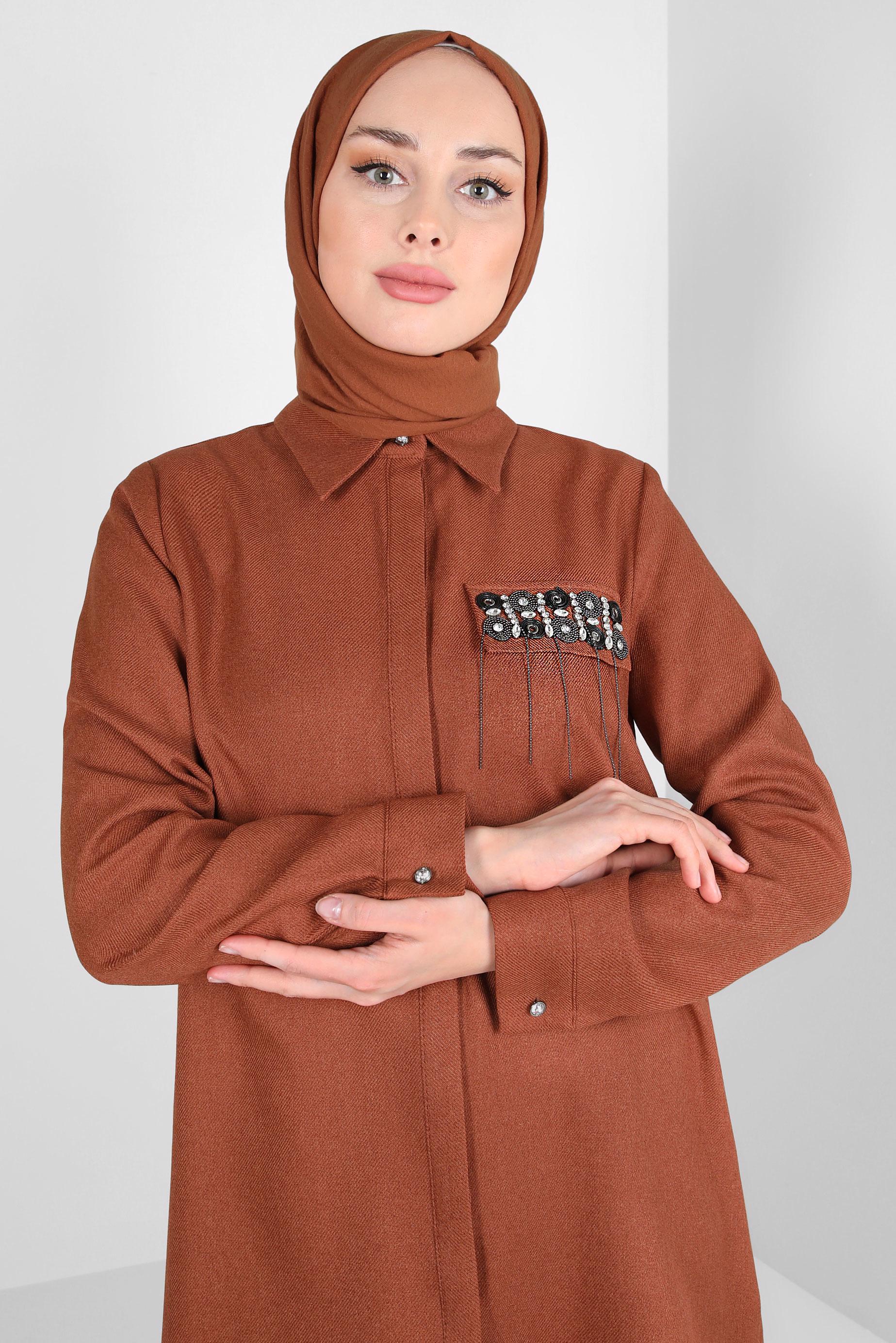 Tesettür giyim TURUNCU ALVİNA ŞAL 8310