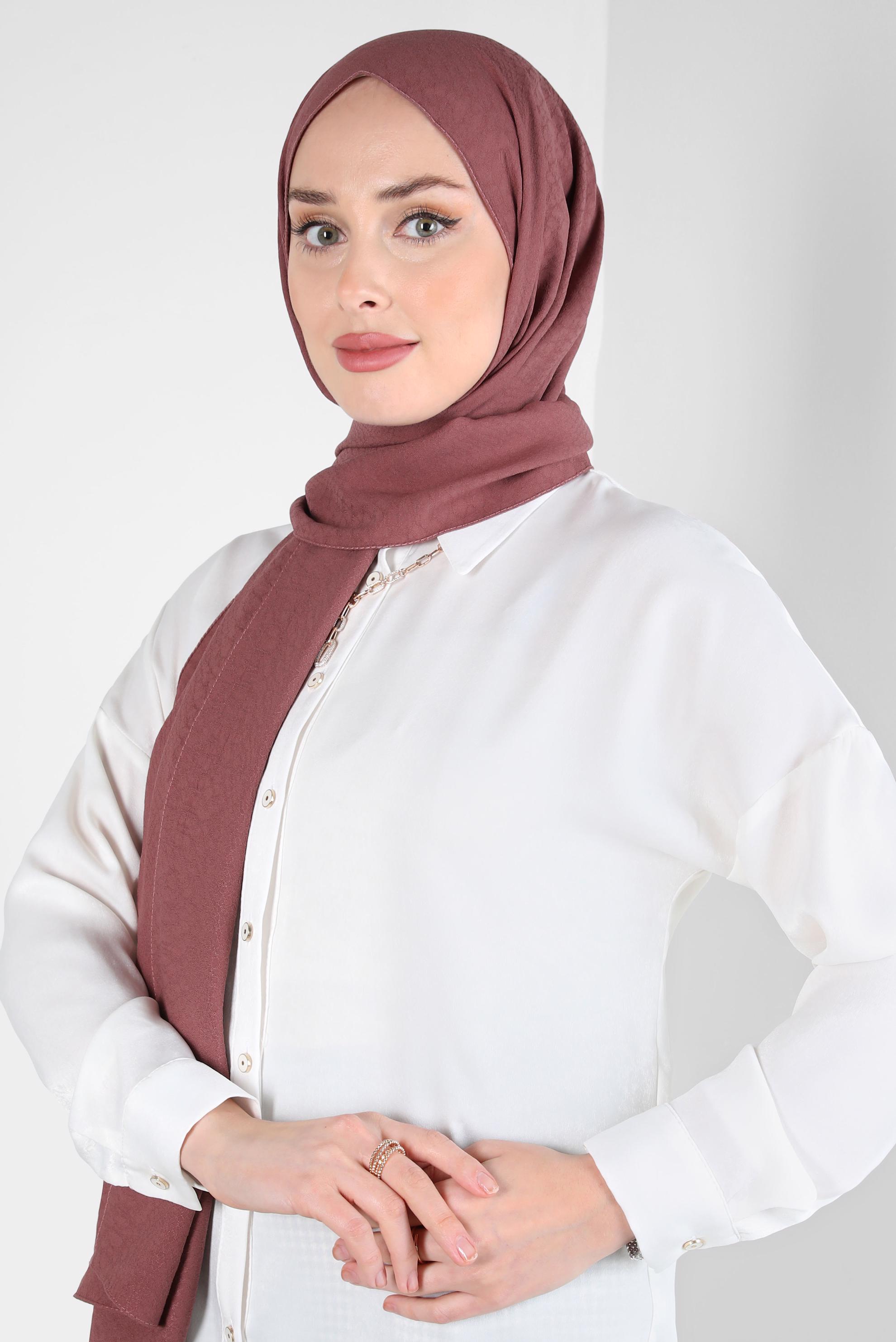 Tesettür giyim PEMBE ALVİNA ŞAL 8310