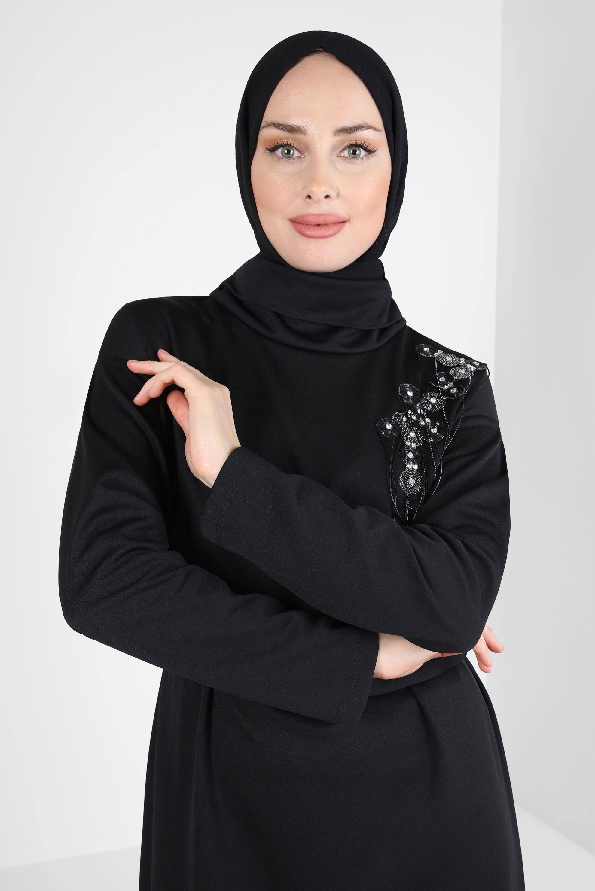 Tesettür giyim SİYAH ALVİNA ŞAL 8311