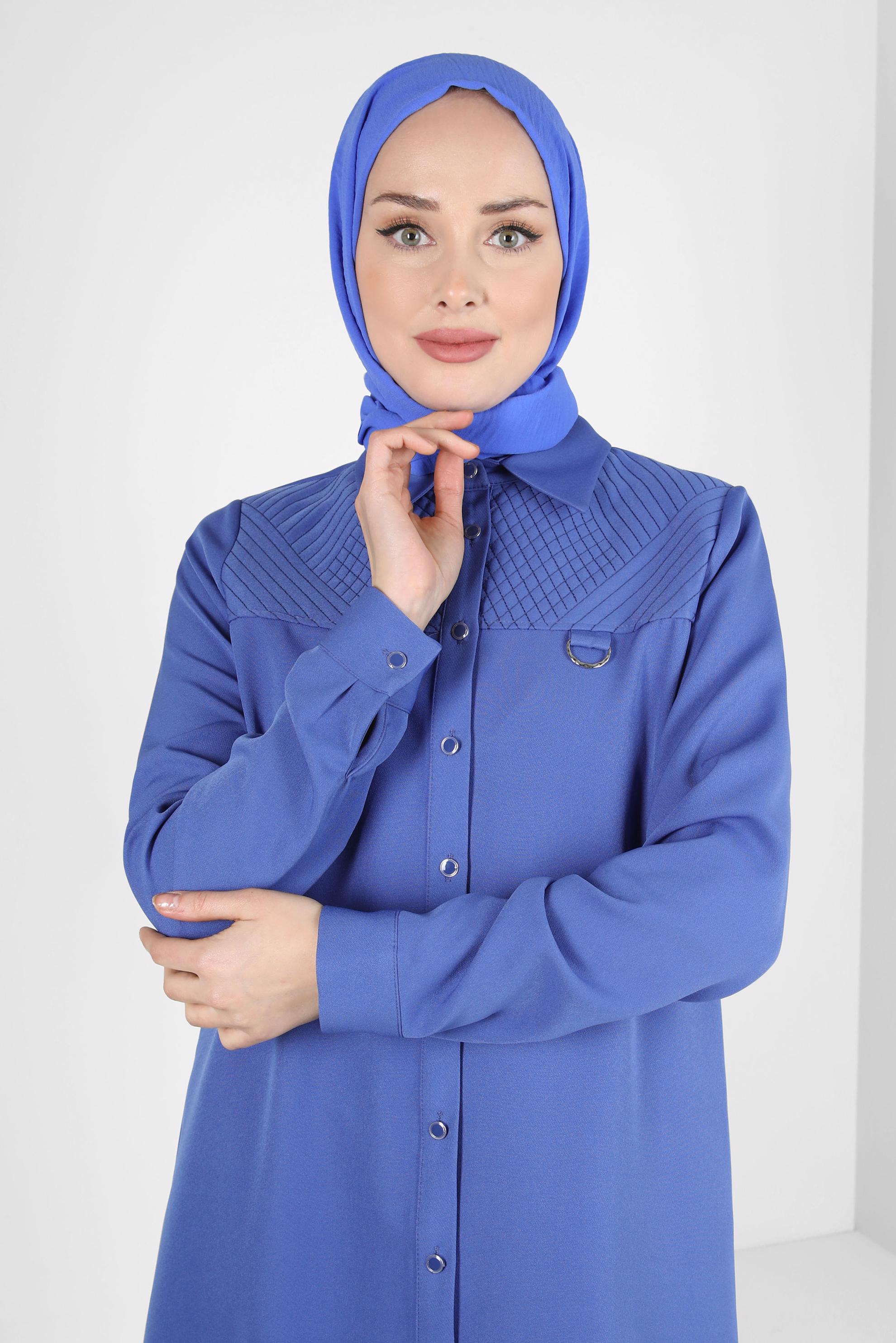 Tesettür giyim MAVİ ALVİNA ŞAL 8311