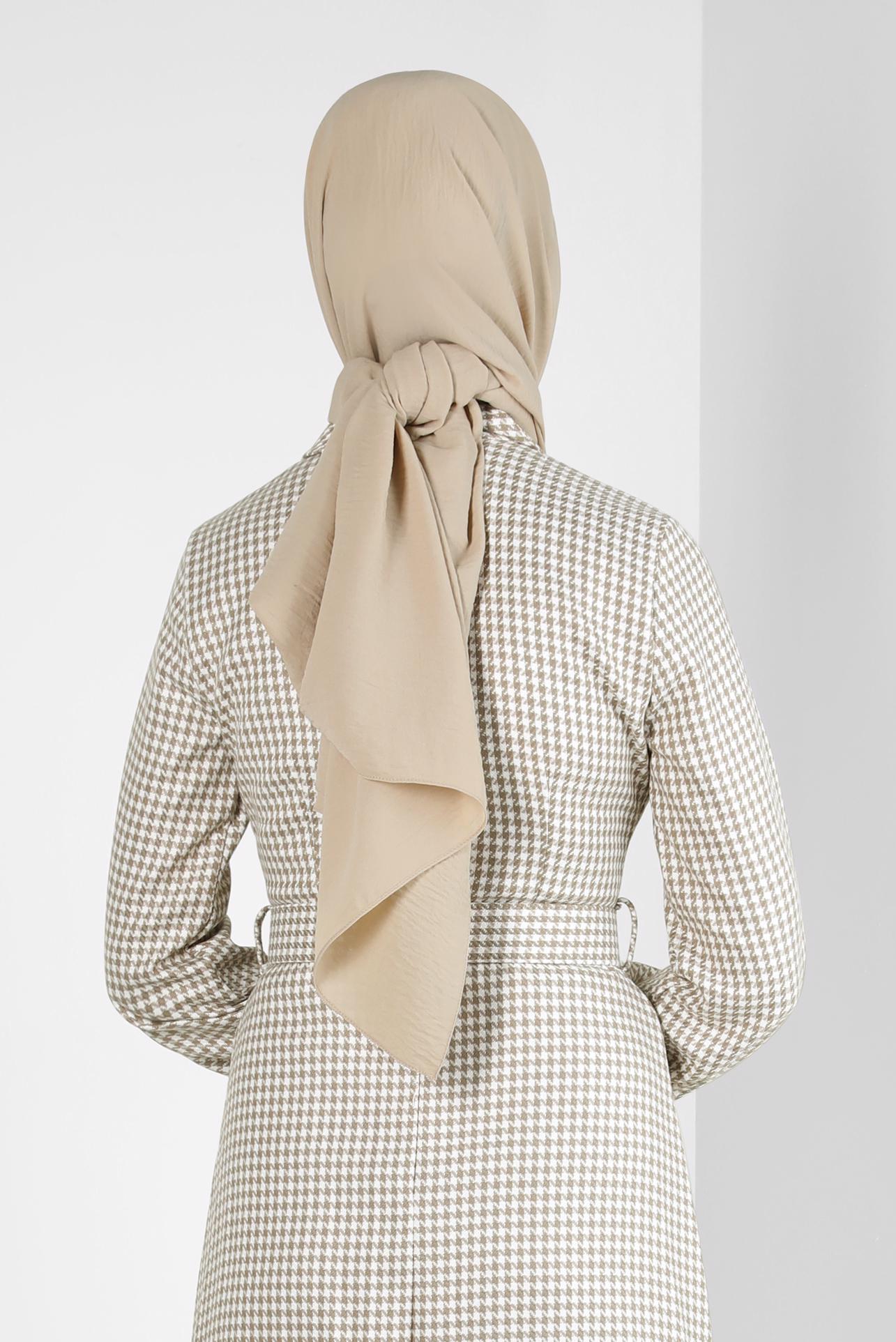 Tesettür giyim BEJ ALVİNA ŞAL 8311