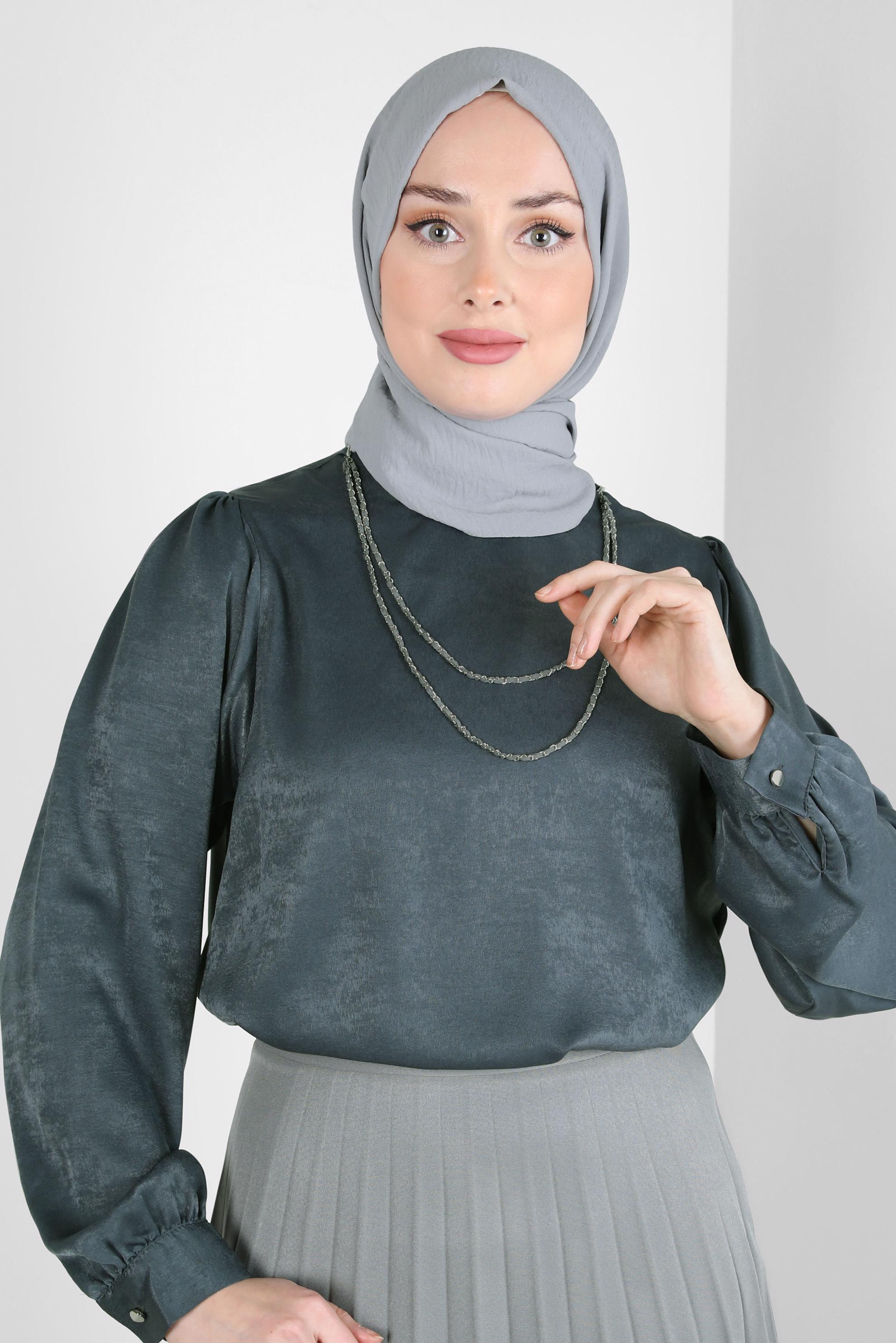 Tesettür giyim GRİ ALVİNA ŞAL 8311