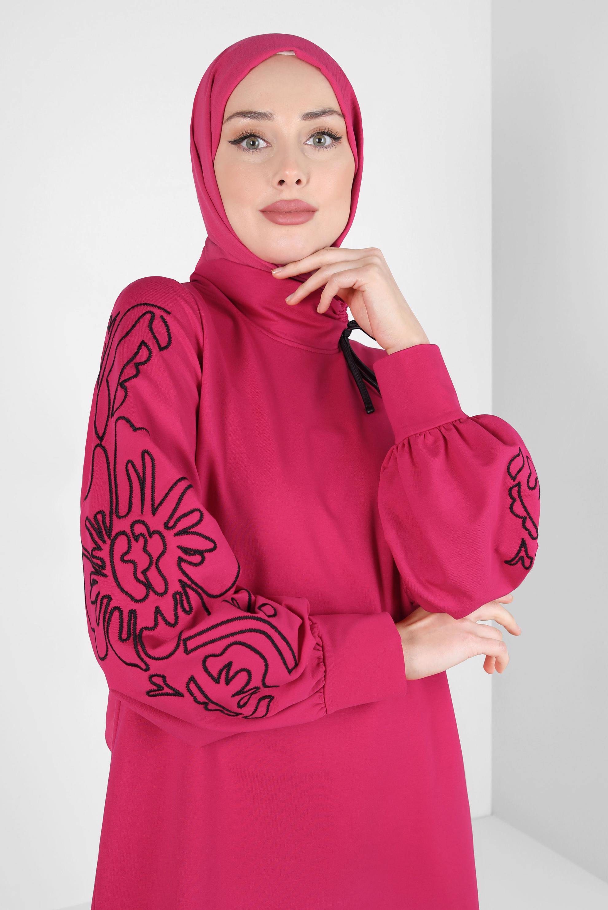 Tesettür giyim FUŞYA ALVİNA ŞAL 8311