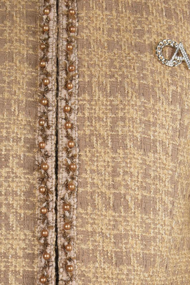 Vêtements hijab BRUN COSTUME JUPE AVEC BROCHE 30403 - ALVİNA