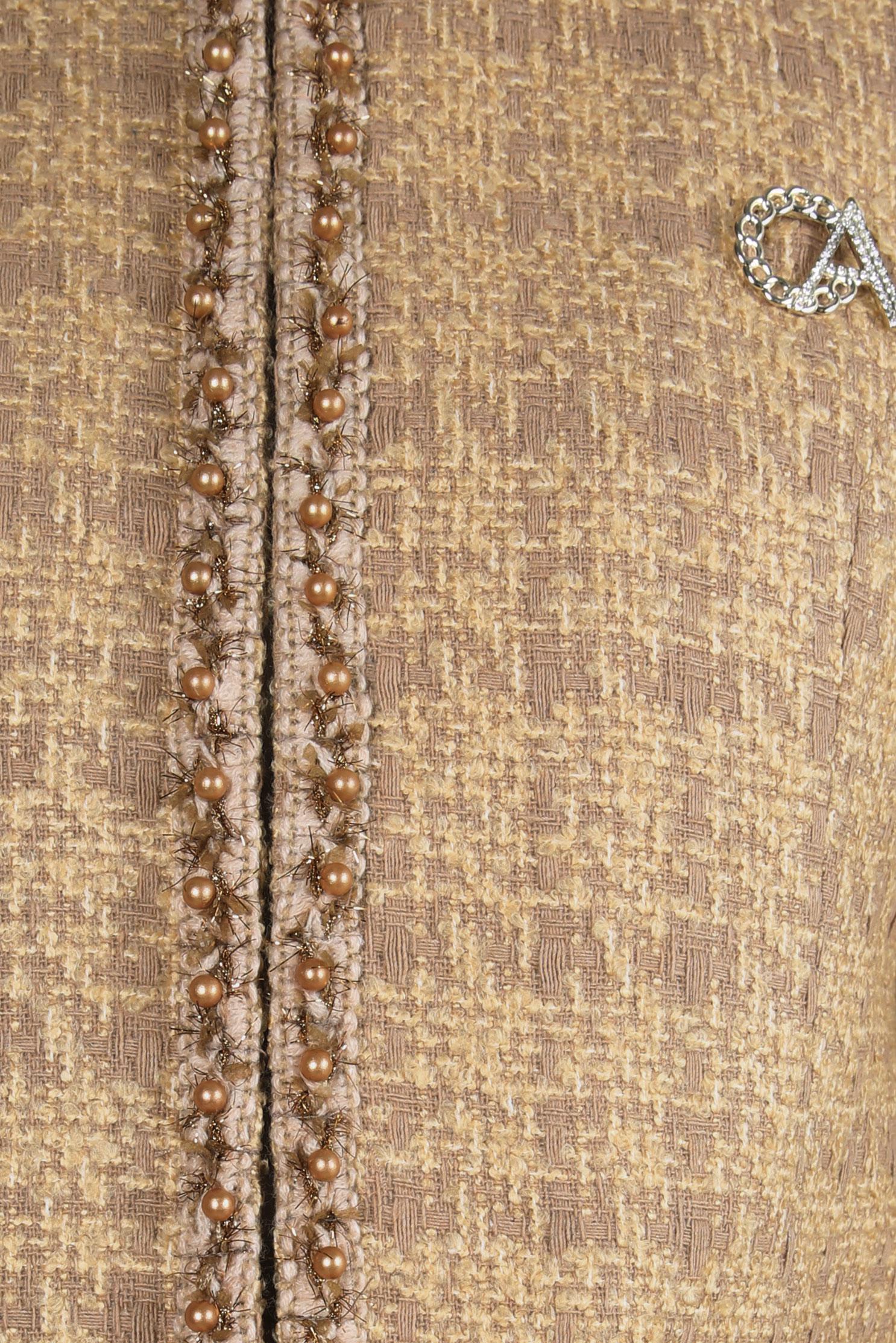 Hijab clothing BROWN SKIRTED SUIT WITH BROOCH 30403