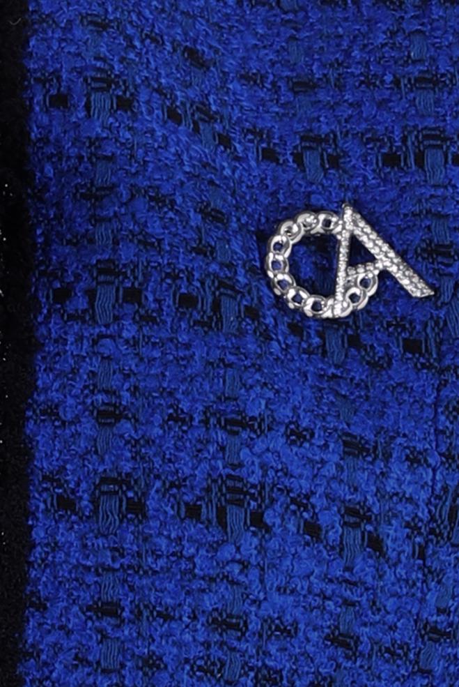 Vêtements hijab BLEU MARINE COSTUME JUPE AVEC BROCHE 30403 - ALVİNA