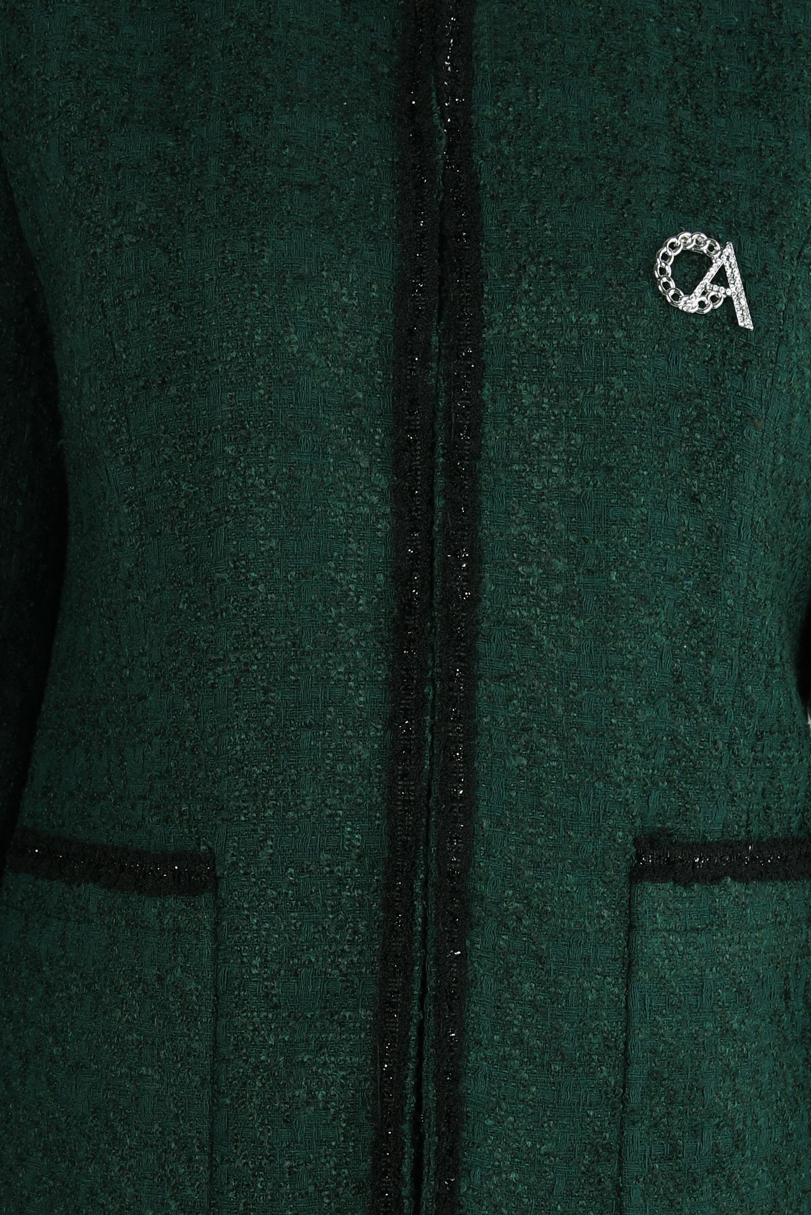 Tesettür giyim YEŞİL BROŞ DETAYLI ETEKLİ TÜVİT TAKIM 30403