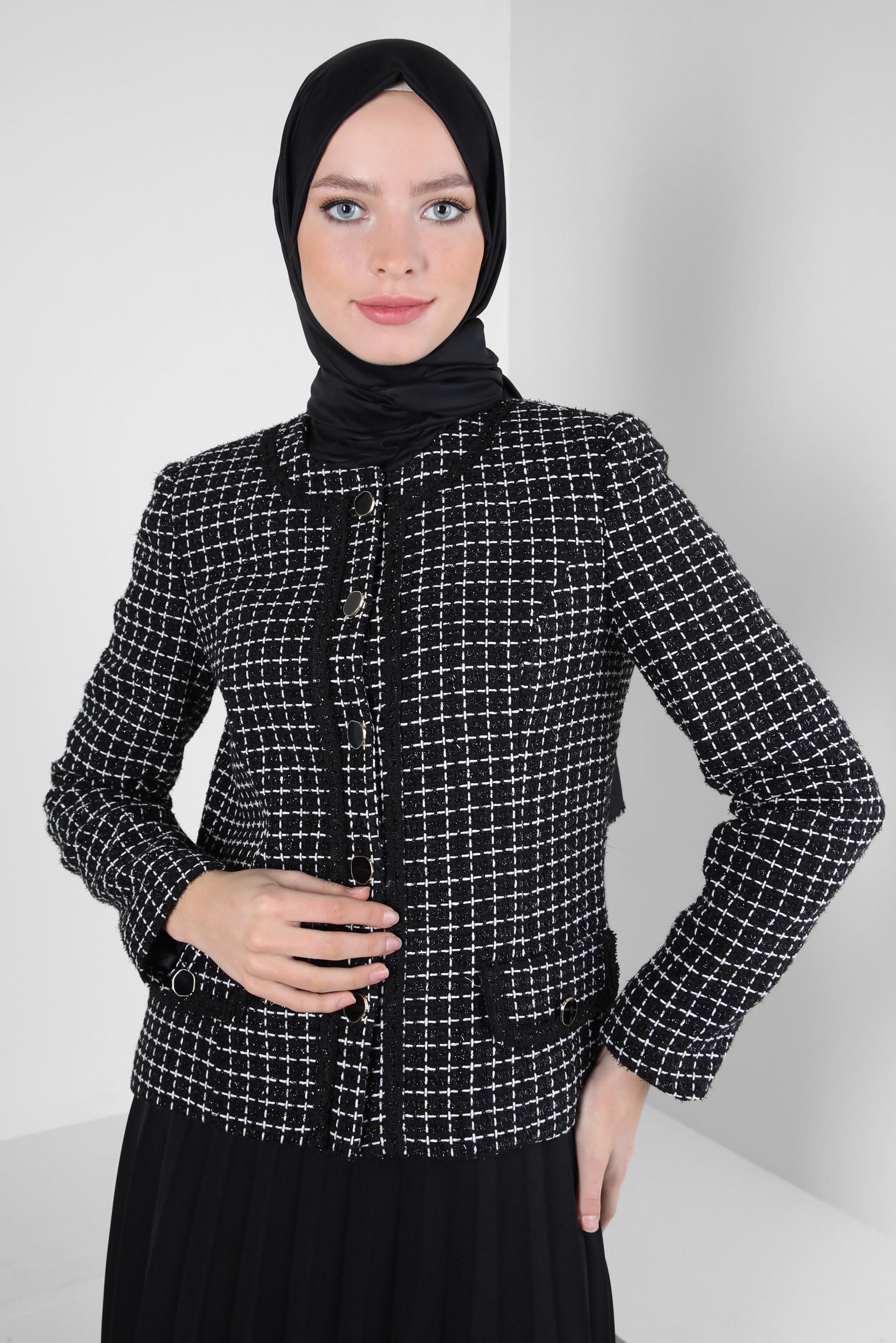 Hijab clothing BLACK PLEATED SKIRTED SUIT 30404