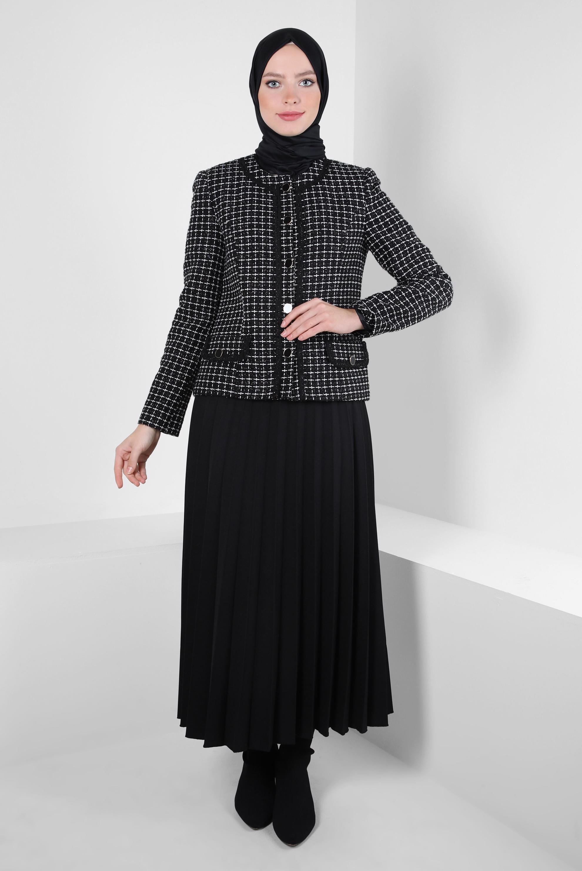 Hijab clothing BLACK PLEATED SKIRTED SUIT 30404