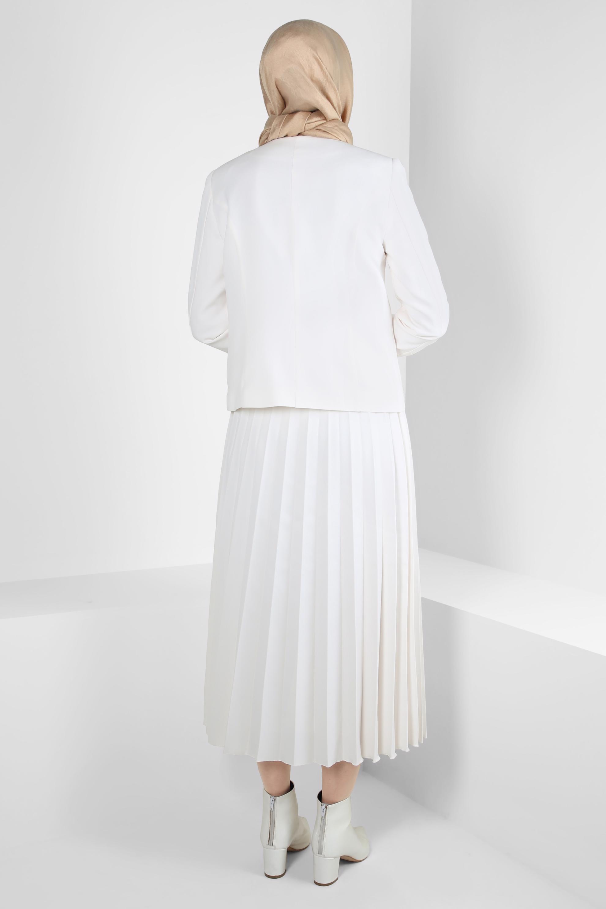 Hijab clothing WHITE PLEATED SKIRTED SUIT 30405