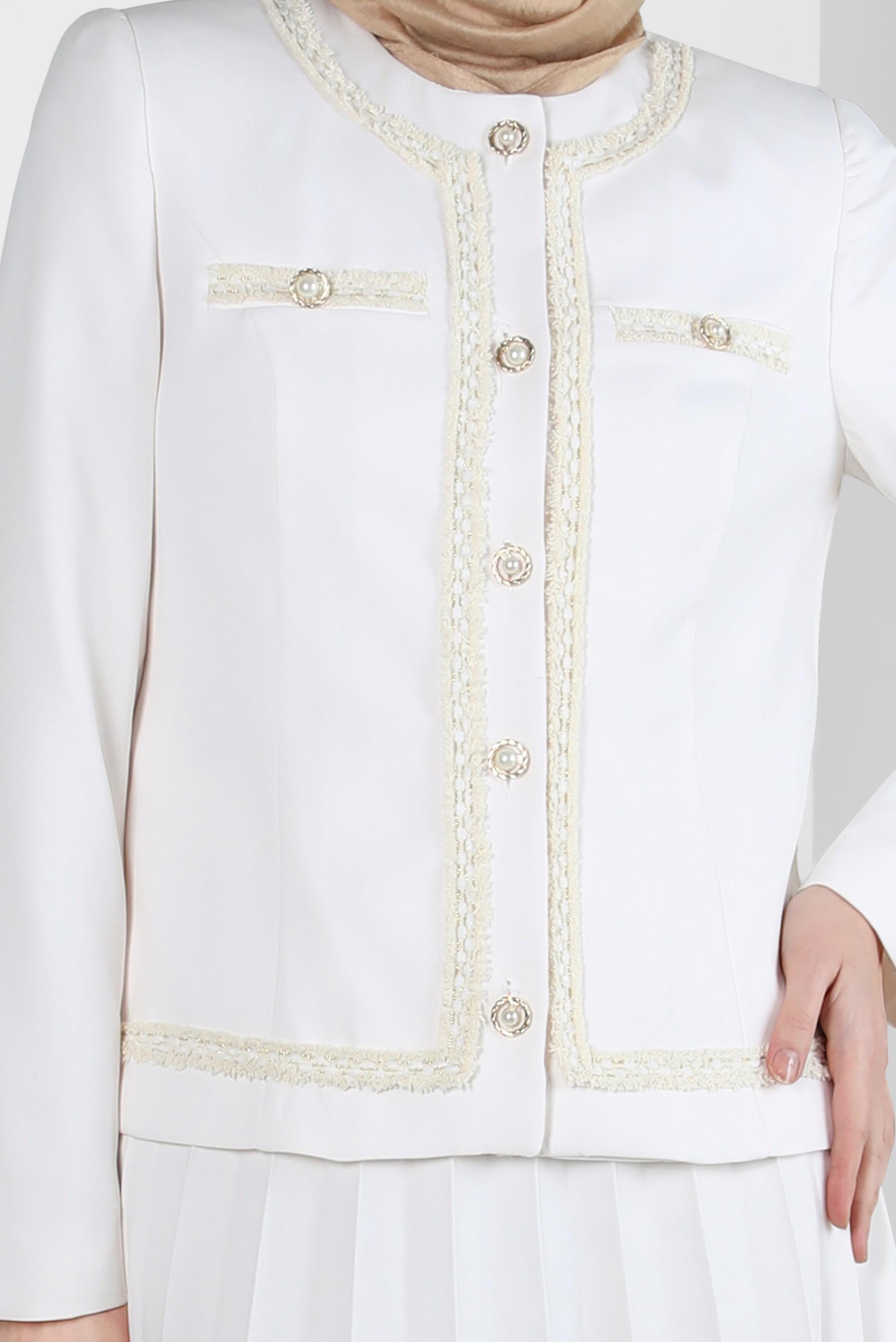 Hijab clothing WHITE PLEATED SKIRTED SUIT 30405