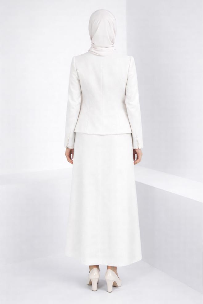 Vêtements hijab BLANC ENSEMBLE JUPE 30407 - ALVİNA