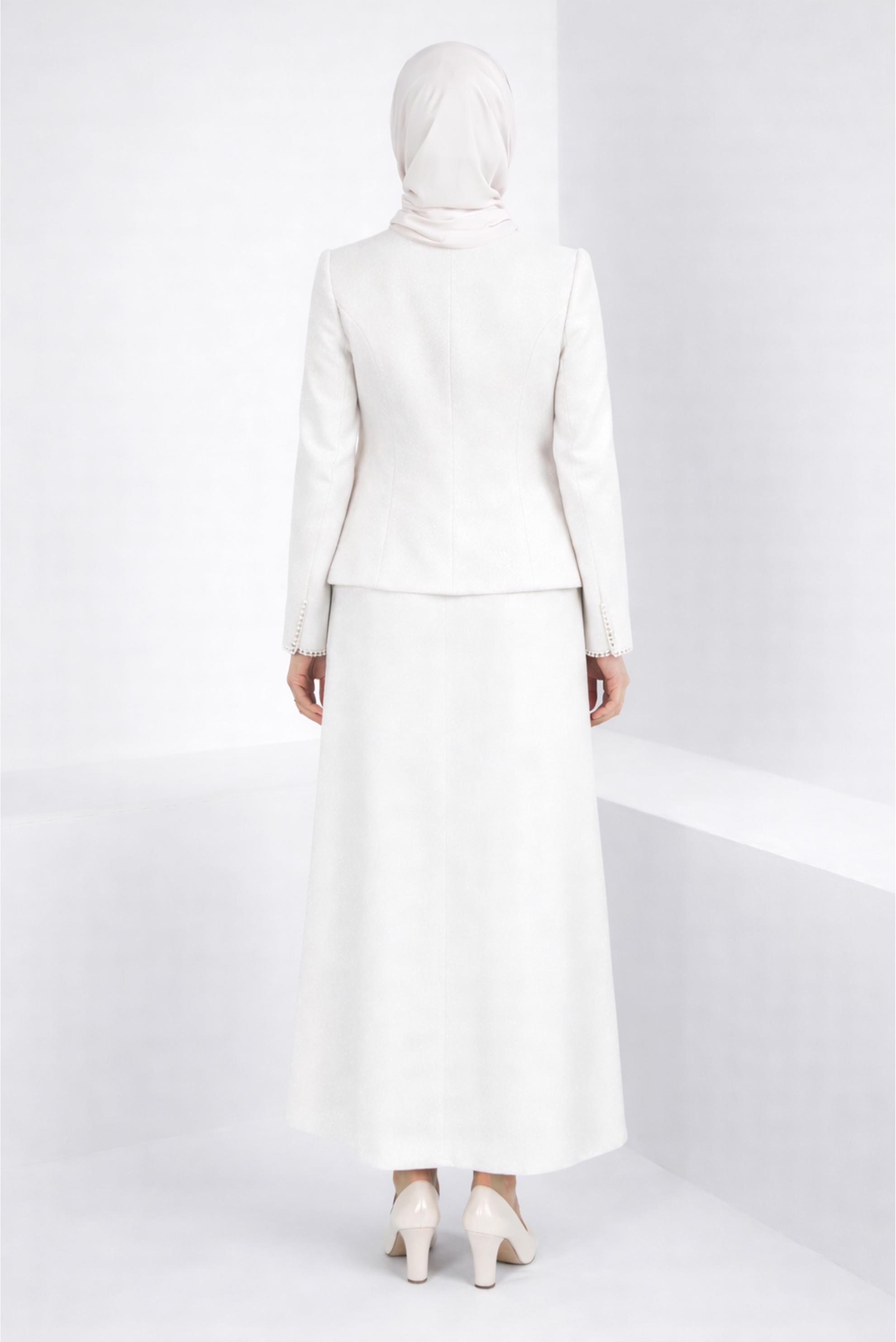 Vêtements hijab BLANC ENSEMBLE JUPE 30407