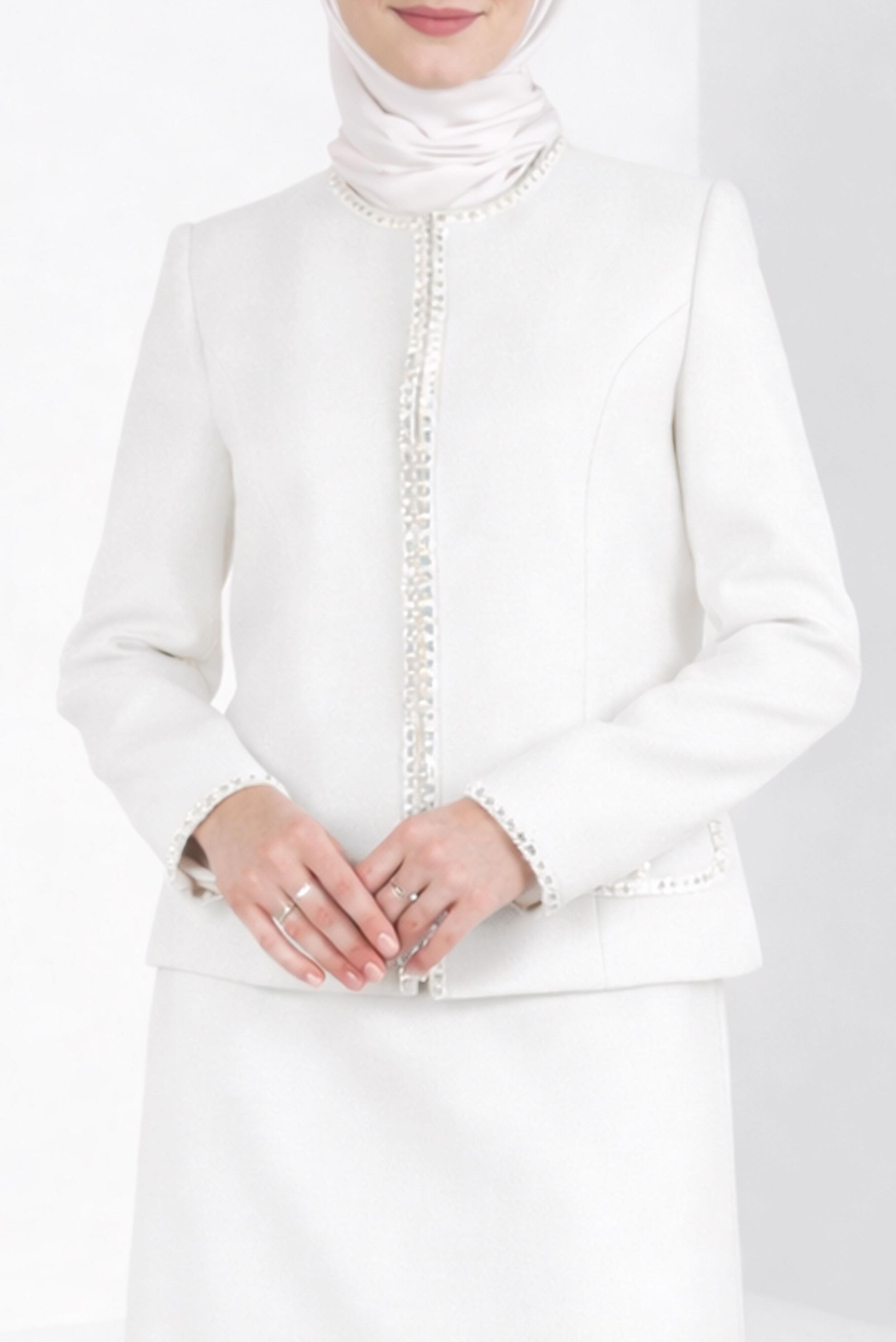 Vêtements hijab BLANC ENSEMBLE JUPE 30407