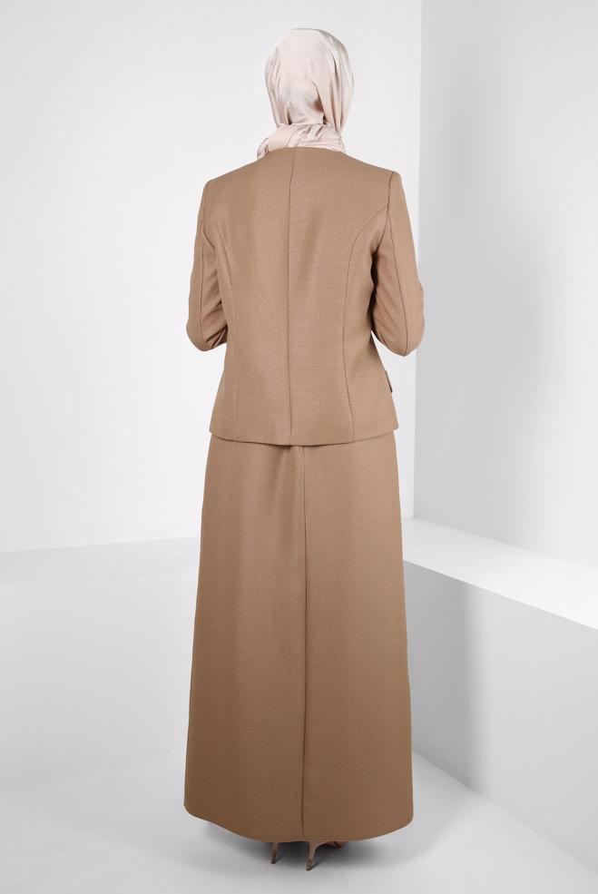 Vêtements hijab BRUN COSTUME À JUPE 30407 - ALVİNA
