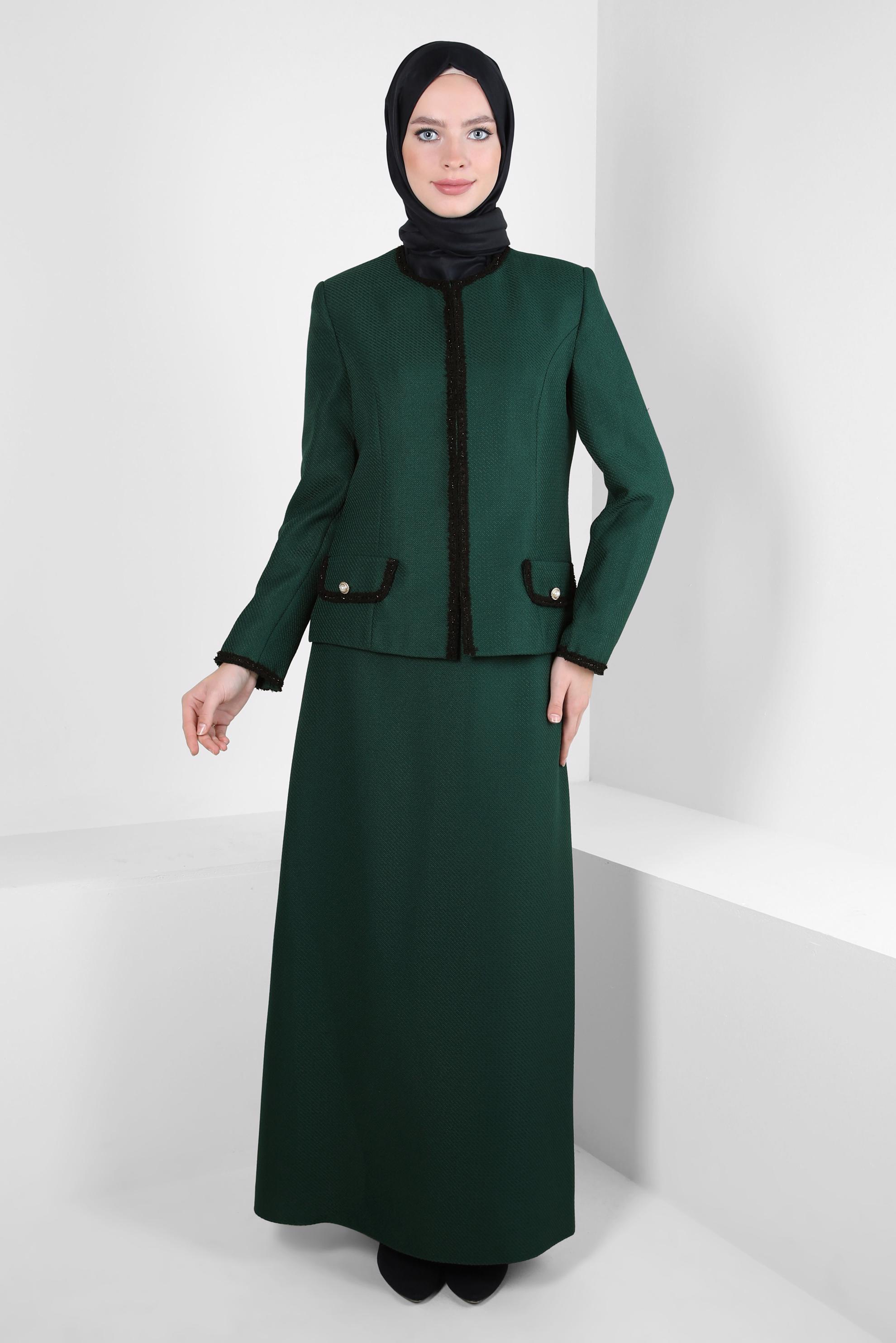 Hijab clothing GREEN SKIRTED SUIT 30407