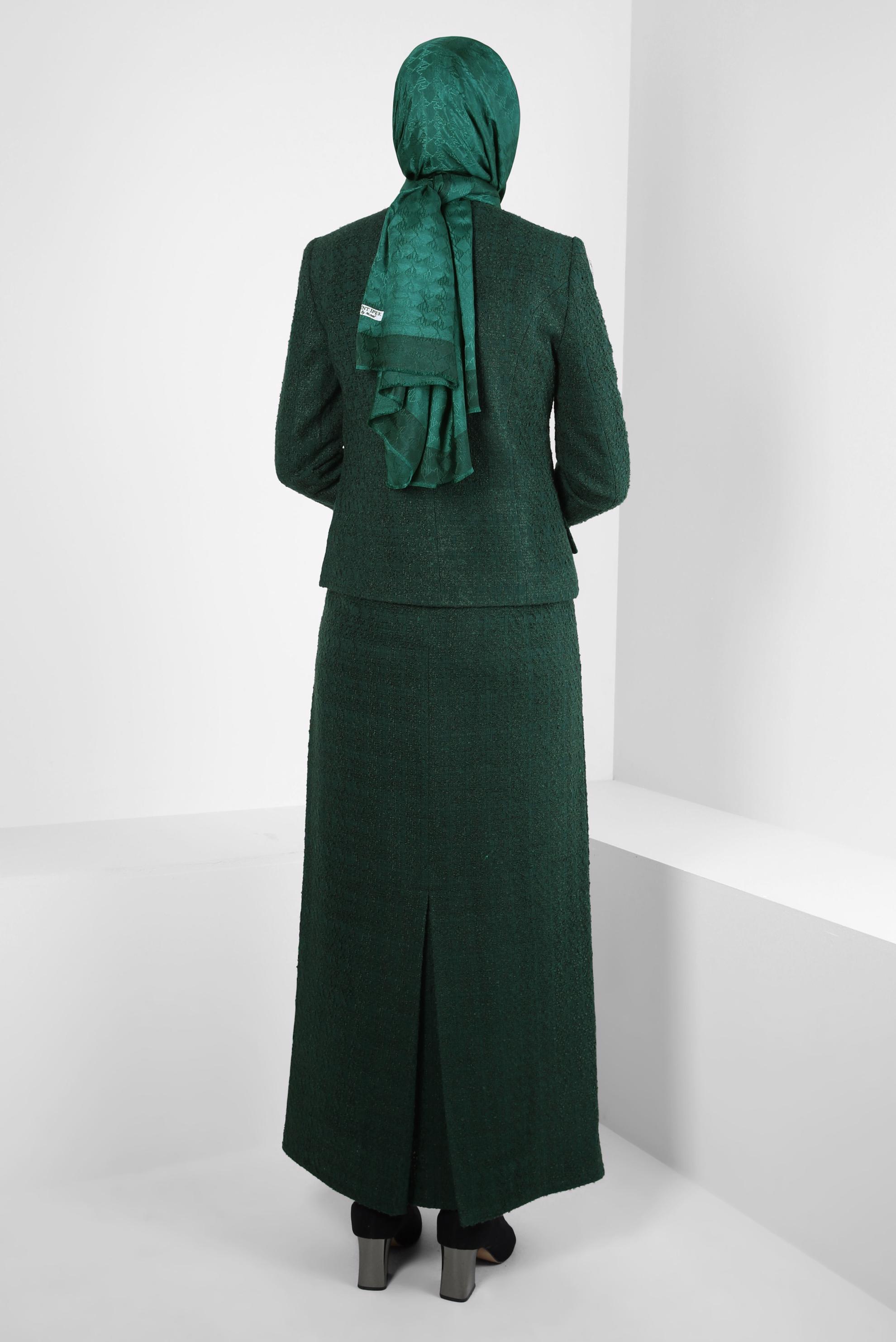 Hijab clothing GREEN TWEED SKIRTED SUIT 30408