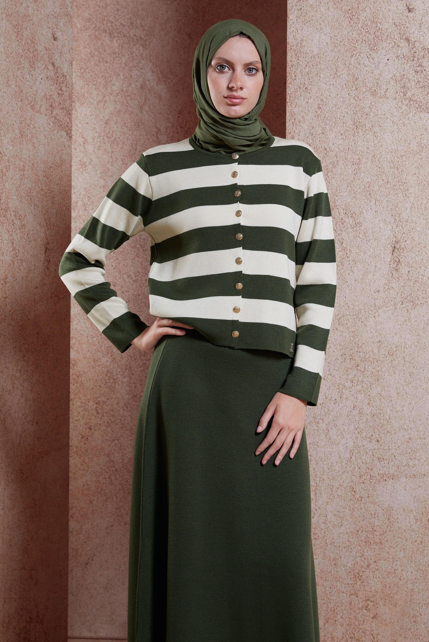Hijab clothing KHAKI 44088 TRİKO ETEKLİ TK 38/44