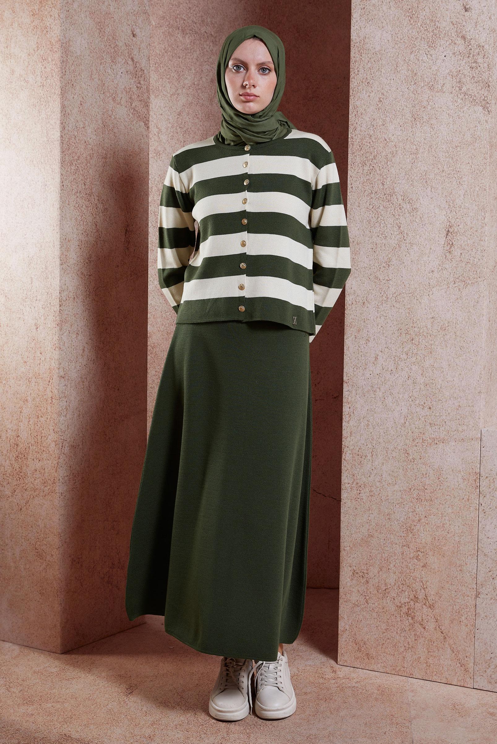 Hijab clothing KHAKI 44088 TRİKO ETEKLİ TK 38/44