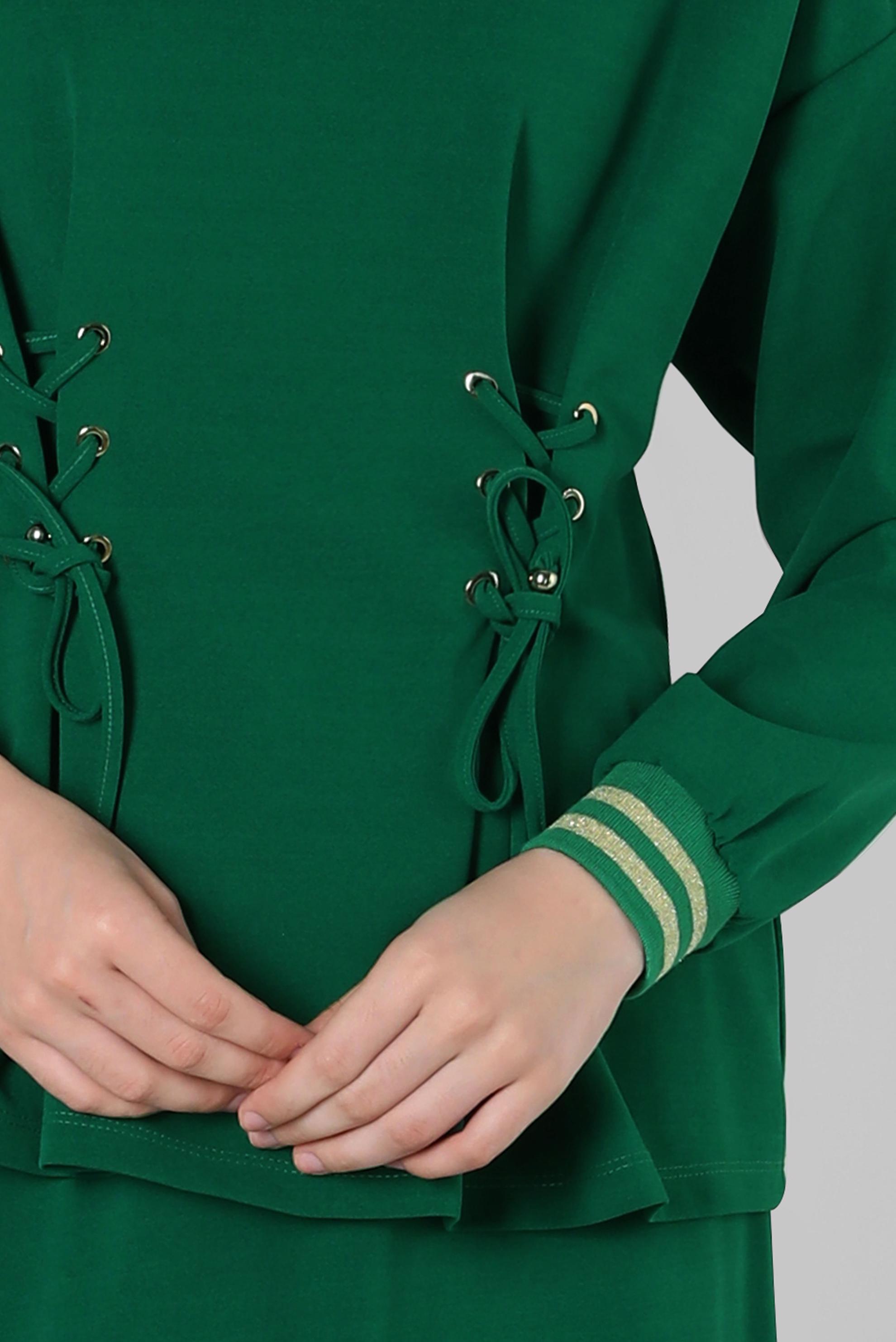 Hijab clothing GREEN EYELET DETAIL SKIRTED SUIT 44158