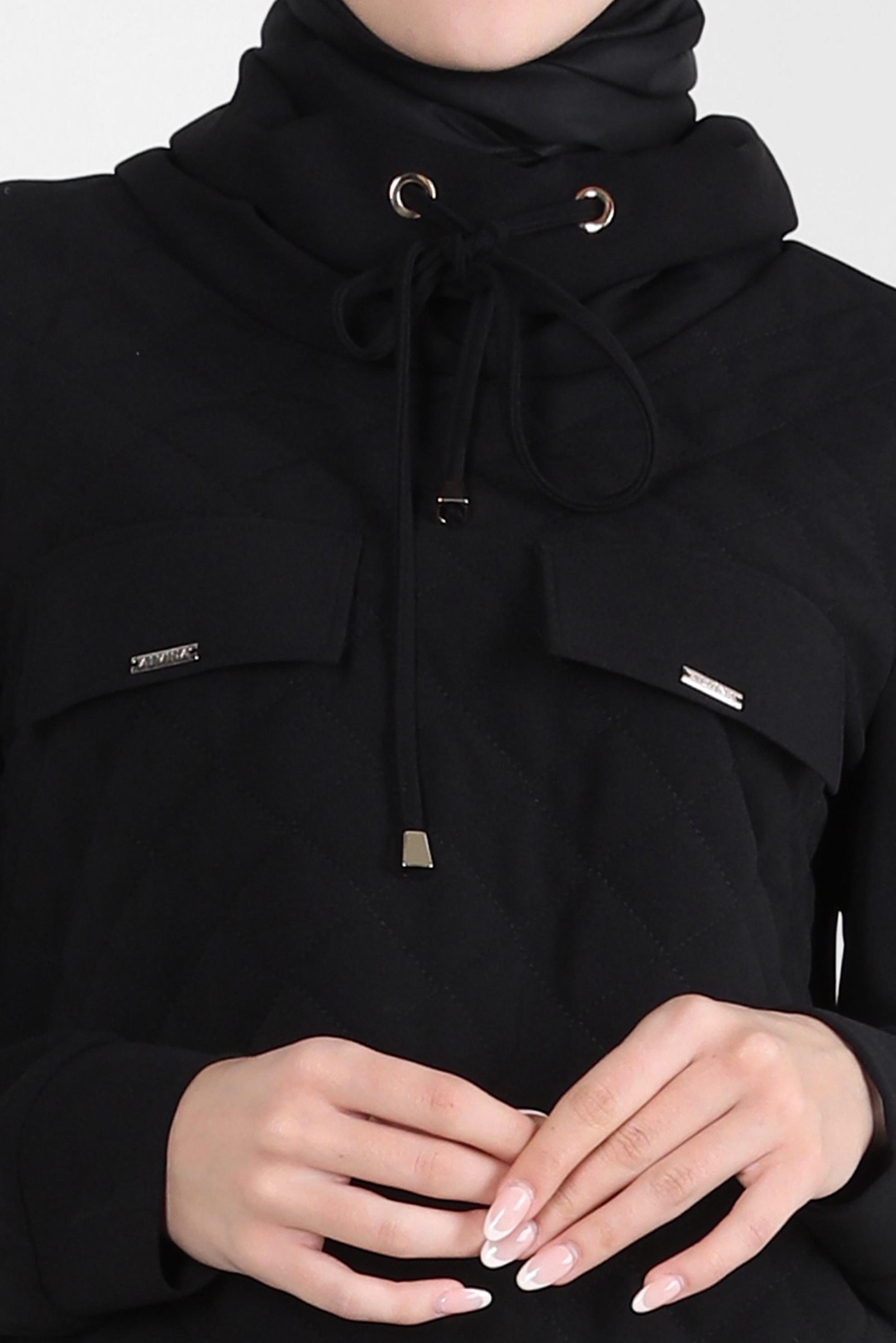 Vêtements hijab NOIR COSTUME JUPE À COL SMOCKING 44193