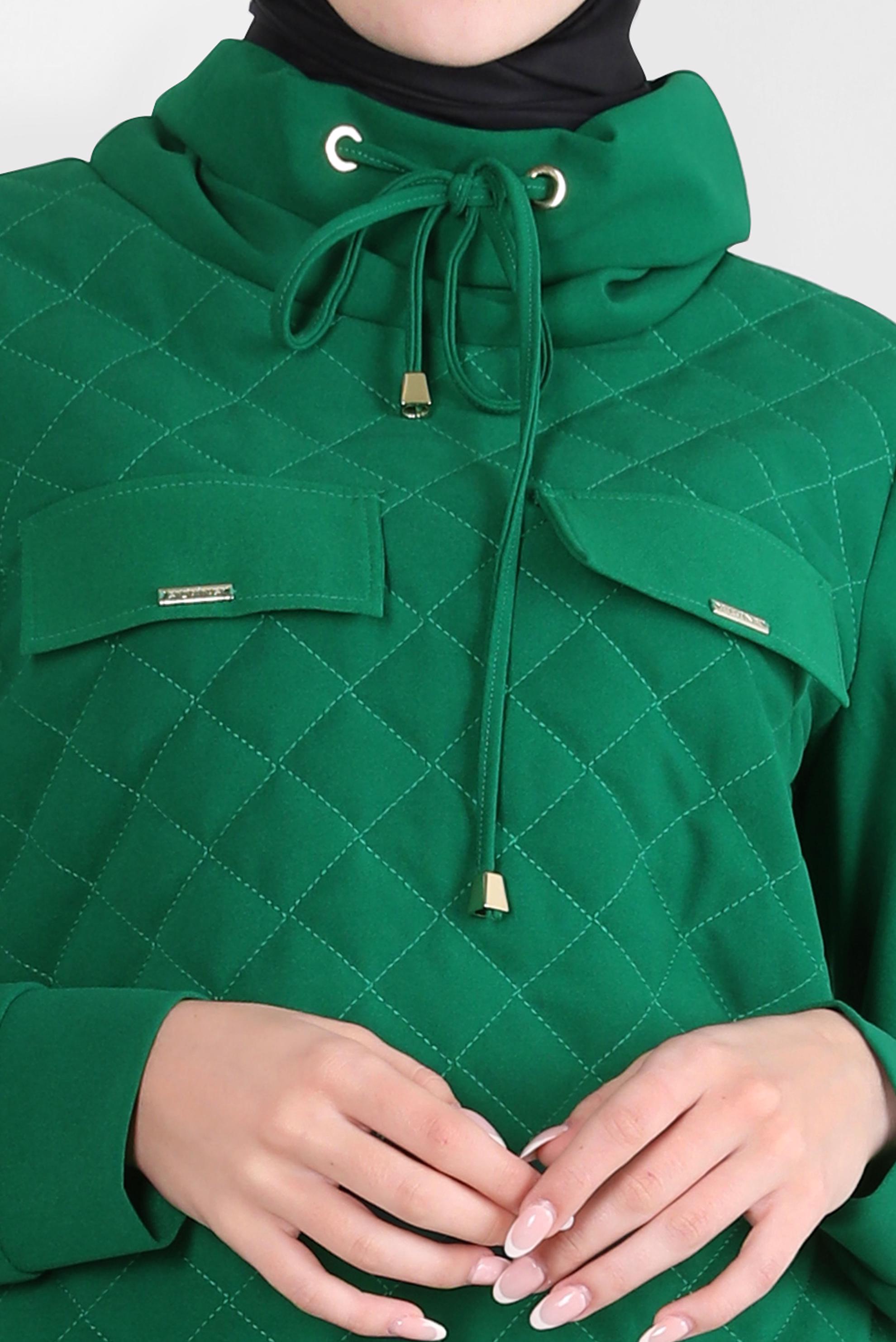 Vêtements hijab VERT COSTUME JUPE À COL SMOCKING 44193