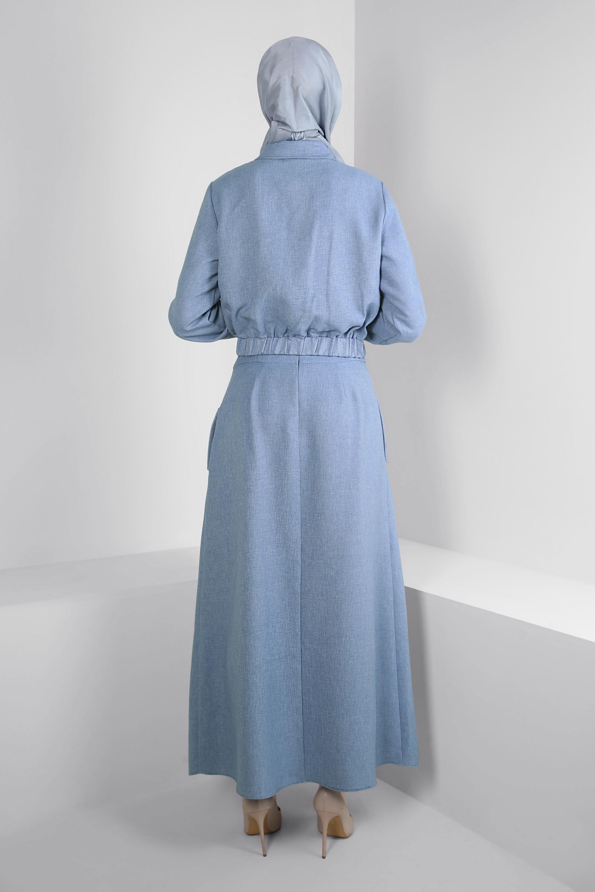 Vêtements hijab BLEU MARINE COSTUME JUPE BOUTONNÉ 44227