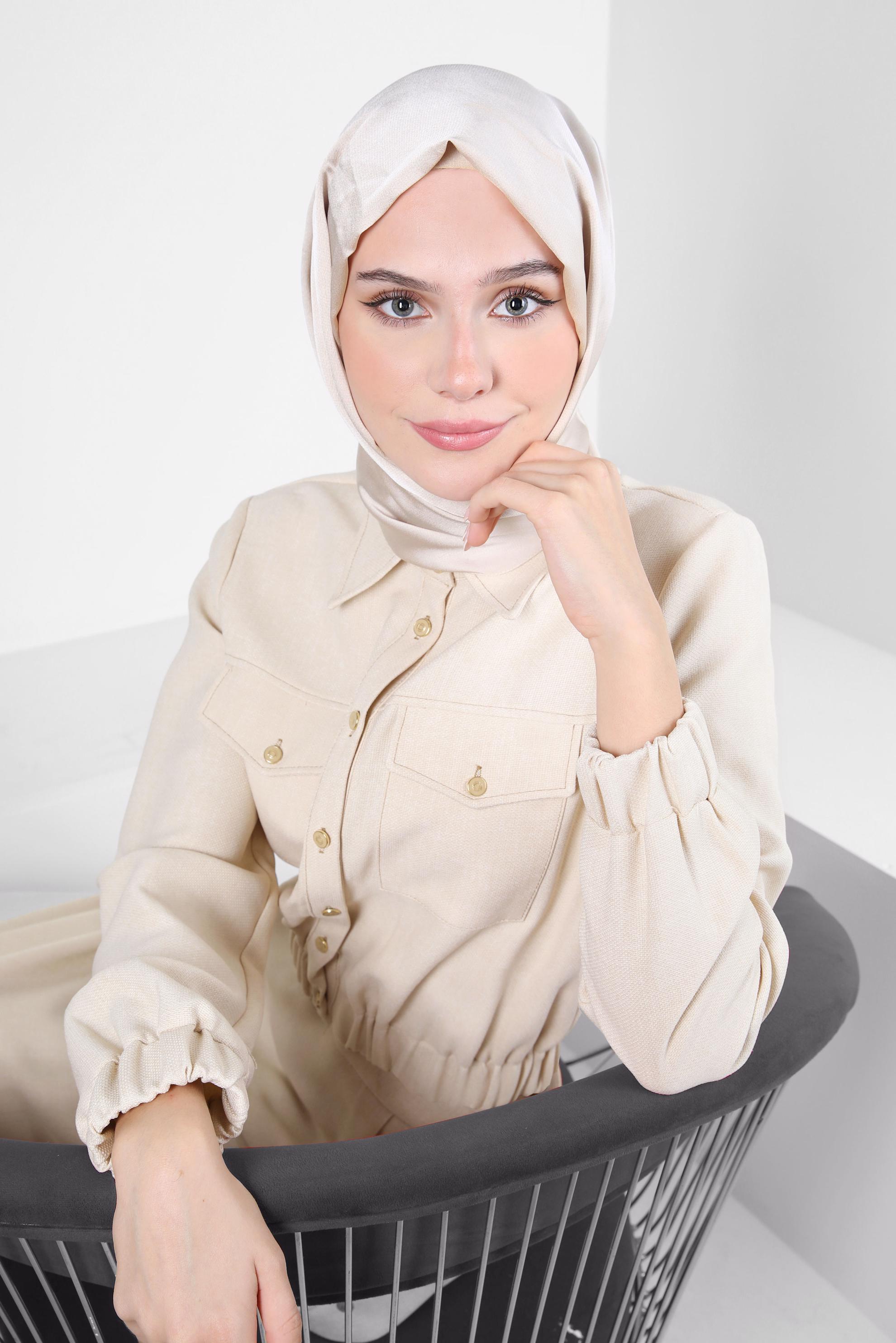 Vêtements hijab BEIGE COSTUME JUPE BOUTONNÉ 44227