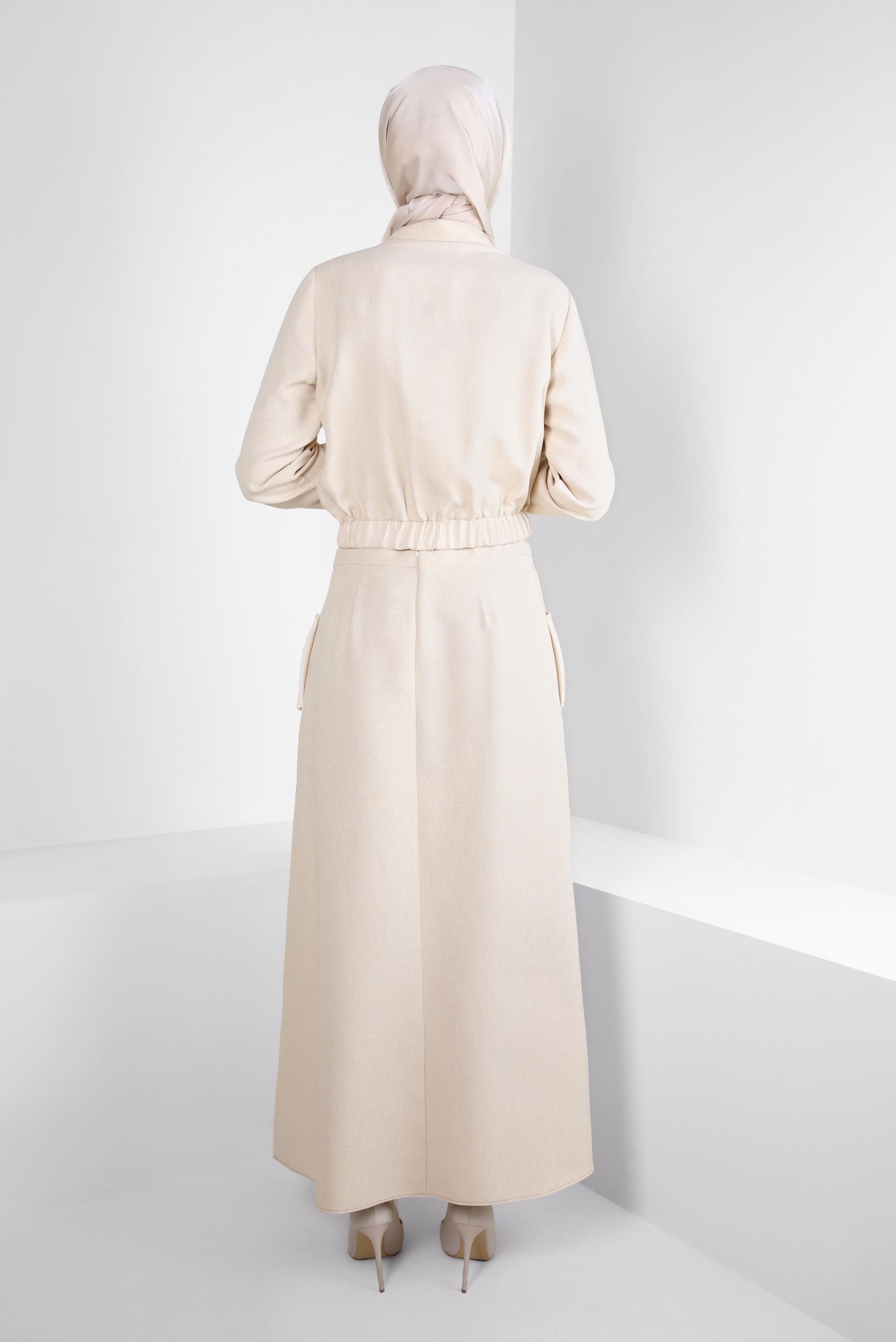 Vêtements hijab BEIGE COSTUME JUPE BOUTONNÉ 44227